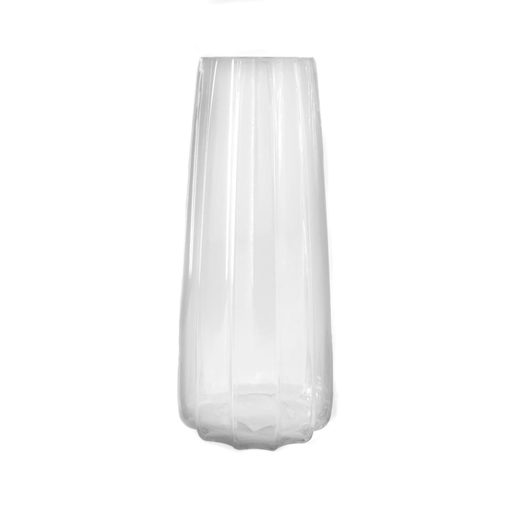 Ваза "Конус грани" (стекло), D10хH30 см Прозрачный