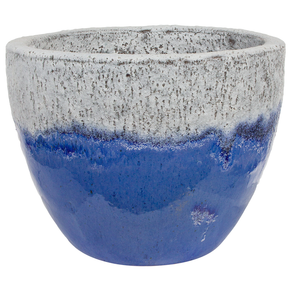 Кашпо Nobilis Marco "Blue discus Round" (керамика), D37хН30 см Синий