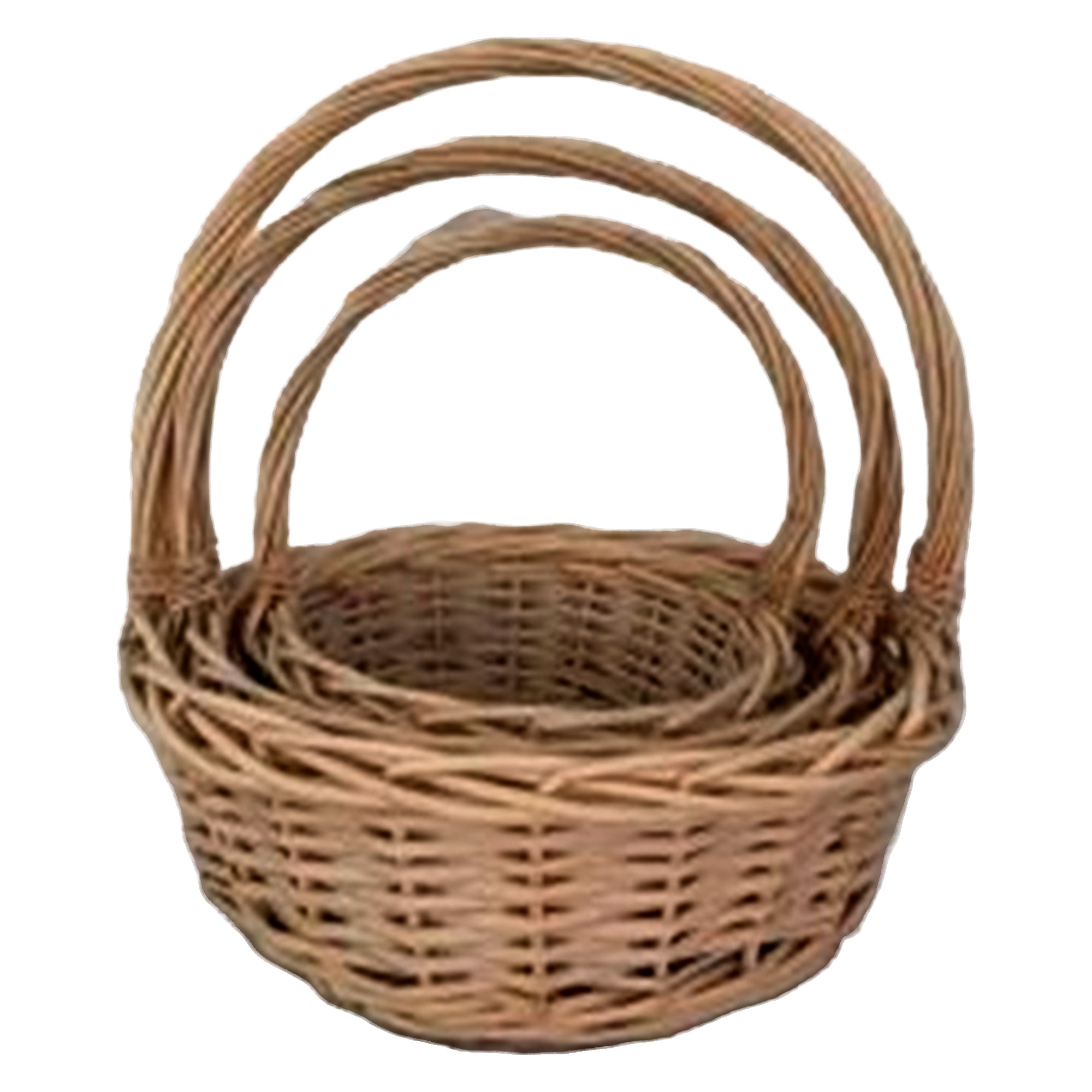 Корзина плетеная (ива), 38x30хH12/35 см, 33x25хH10/30 см, 28x20хH8/25 см, набор (3 шт) Натуральный