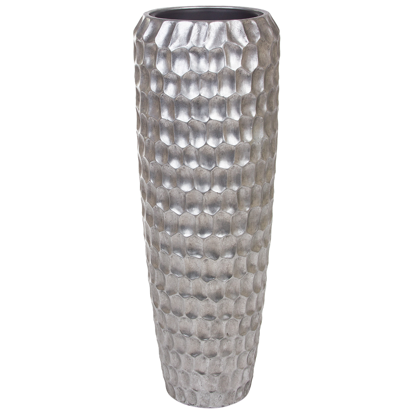 Кашпо Nobilis Marco "Pa-alu Cells Vase" (полистоун), D34хH97 см, с тех.горшком Серебряный