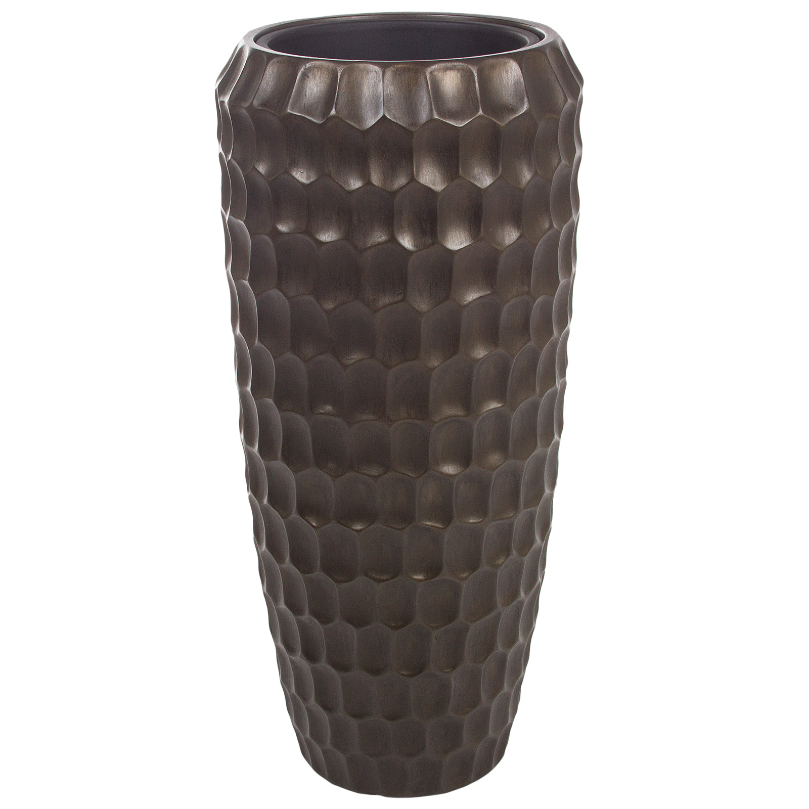 Кашпо Nobilis Marco "Pab-coal Cells Vase" (полистоун), D34хH75 см, с тех.горшком Бронзовый