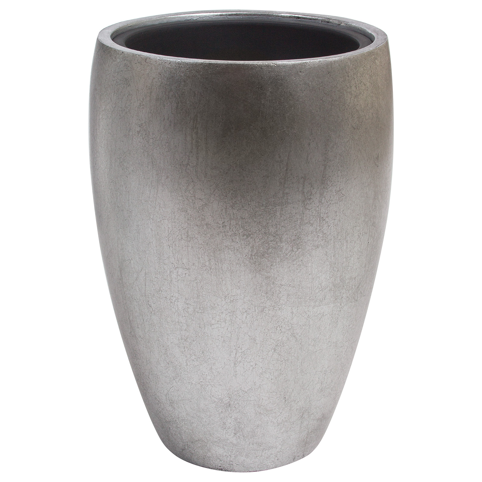 Кашпо Nobilis Marco "Pa-alu Round" (полистоун), D24хH35 см, с тех.горшком Серебряный