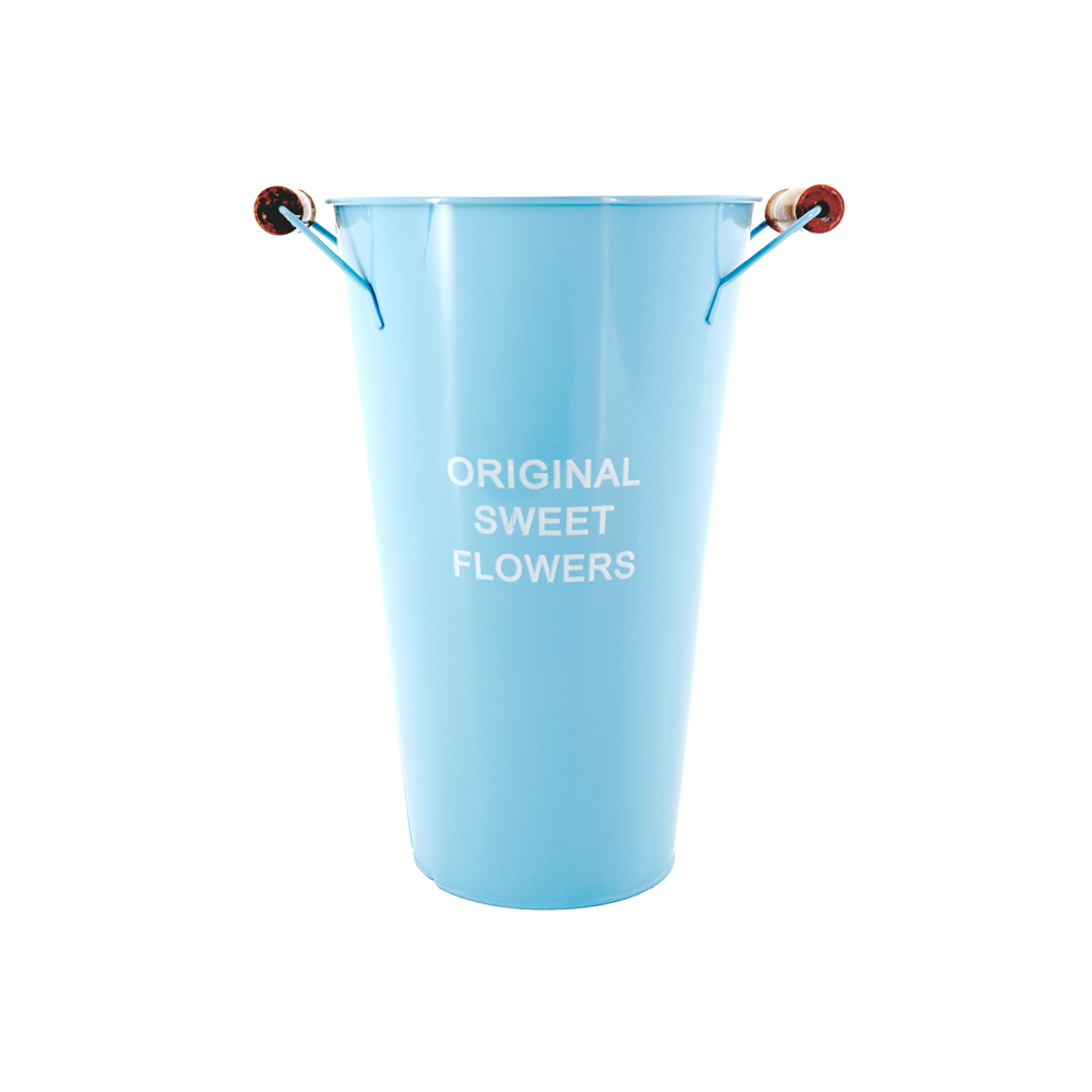 Вазон "Original sweet flowers" (цинк), D18xH30 см, 4 л, с ручками Голубой