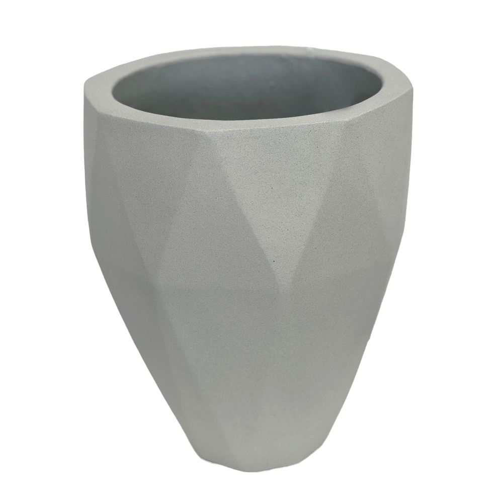 Кашпо Nobilis Marco "Diamond cold grey Vase" (файкостоун), D32хH37 см Серый