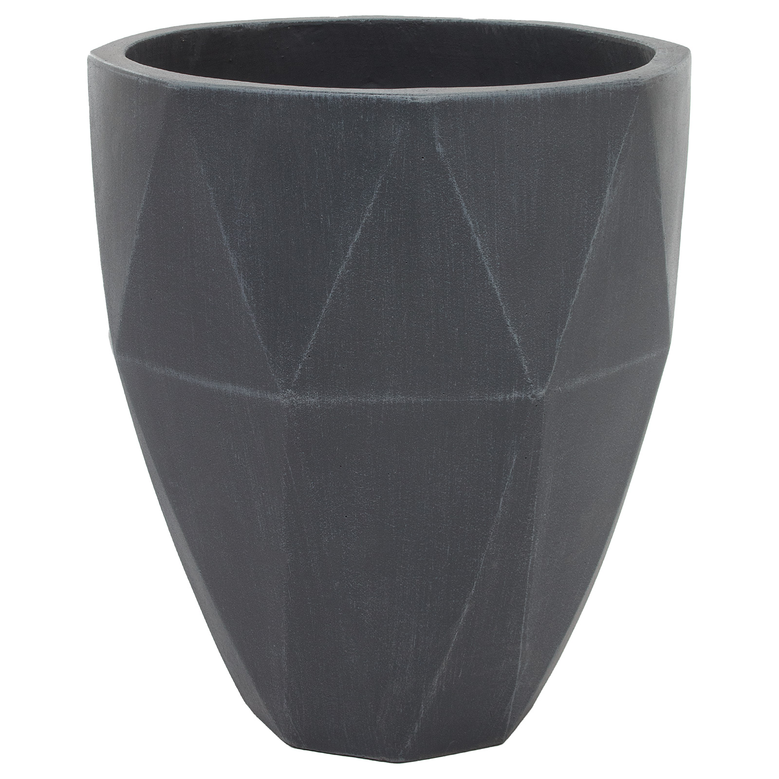 Кашпо Nobilis Marco "Diamond white grey Vase" (файкостоун), D39хH45 см Серый