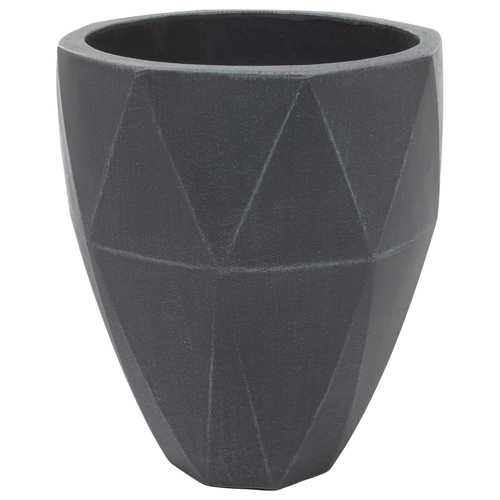 Кашпо Nobilis Marco "Diamond white grey Vase" (файкостоун), D32хH37 см Серый