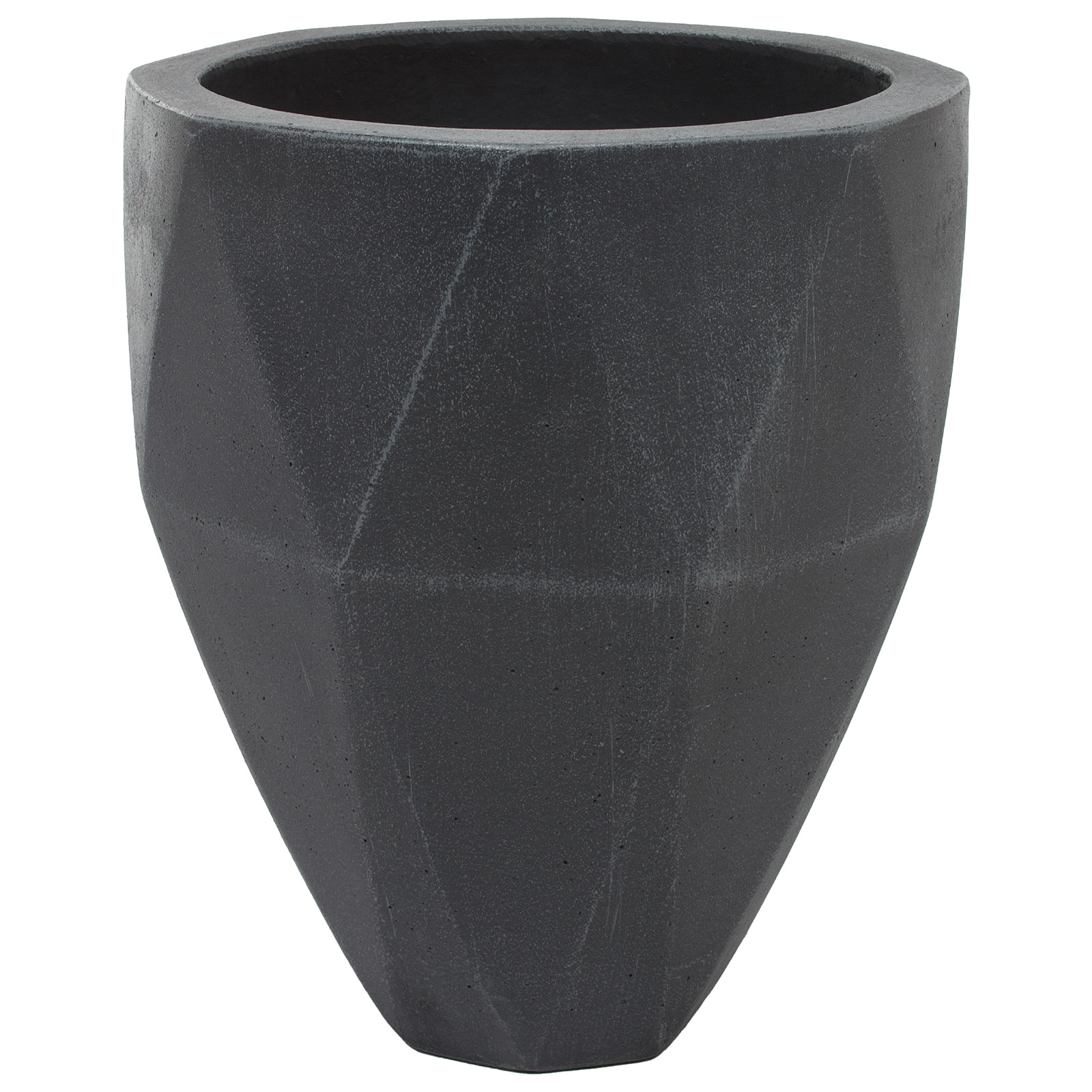 Кашпо Nobilis Marco "Diamond white grey Vase" (файкостоун), D25хH30 см Серый