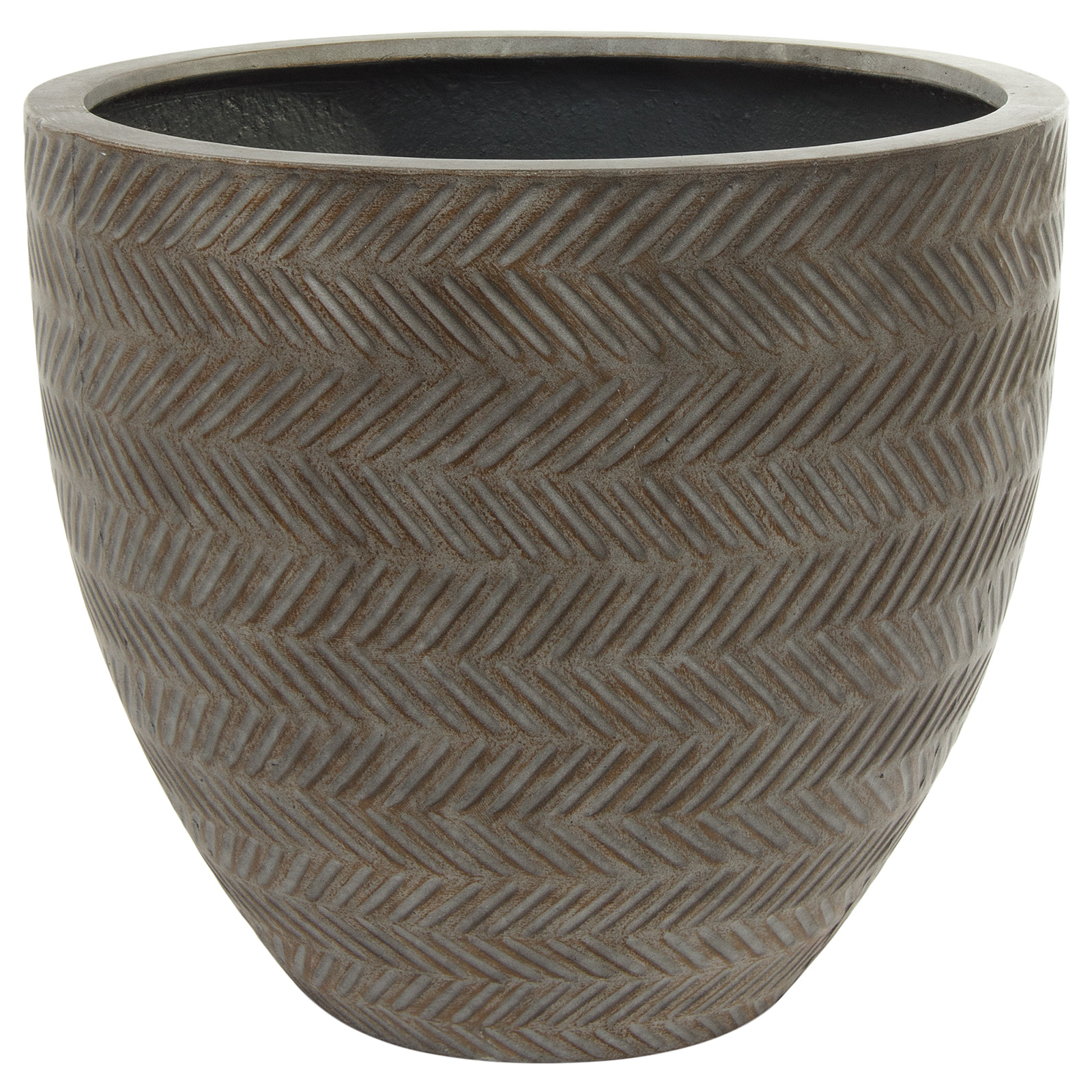 Кашпо Nobilis Marco "Fishbone Fossil-wood Round" (файкостоун), D60xH53 см Коричневый