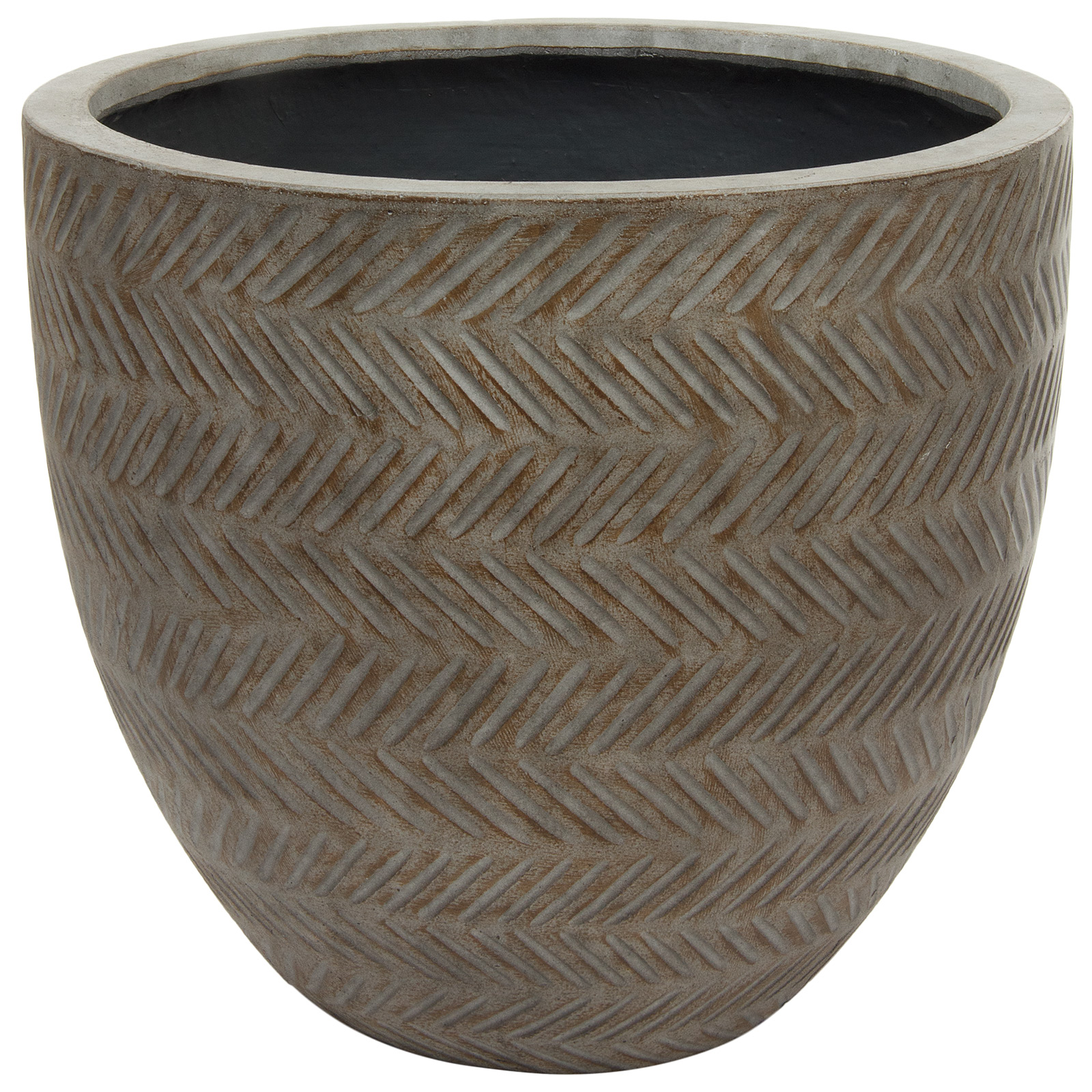 Кашпо Nobilis Marco "Fishbone Fossil-wood Round" (файкостоун), D50xH44,5 см Коричневый