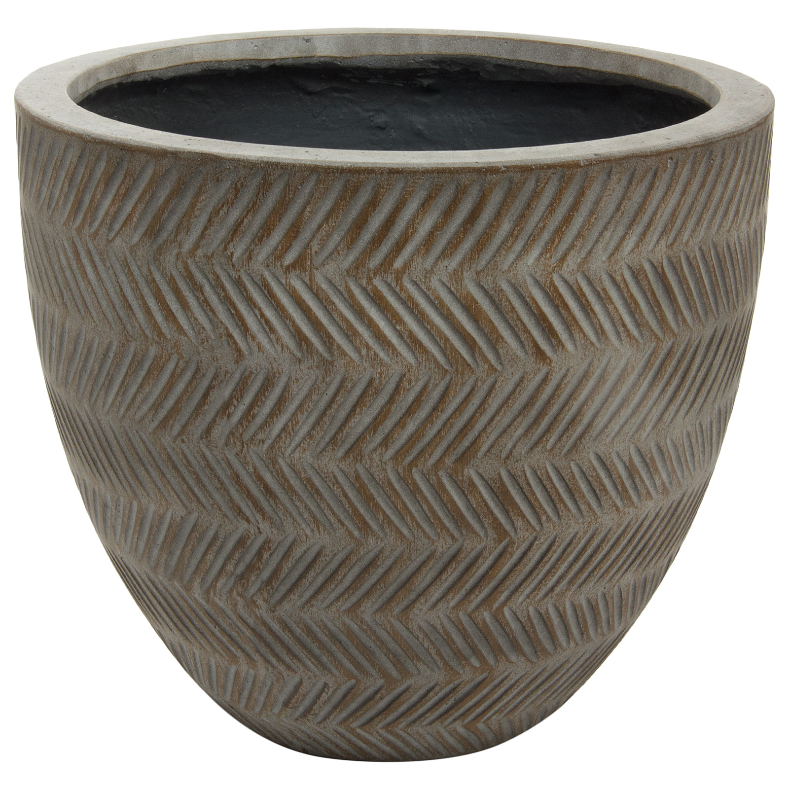 Кашпо Nobilis Marco "Fishbone Fossil-wood Round" (файкостоун), D42xH36 см Коричневый