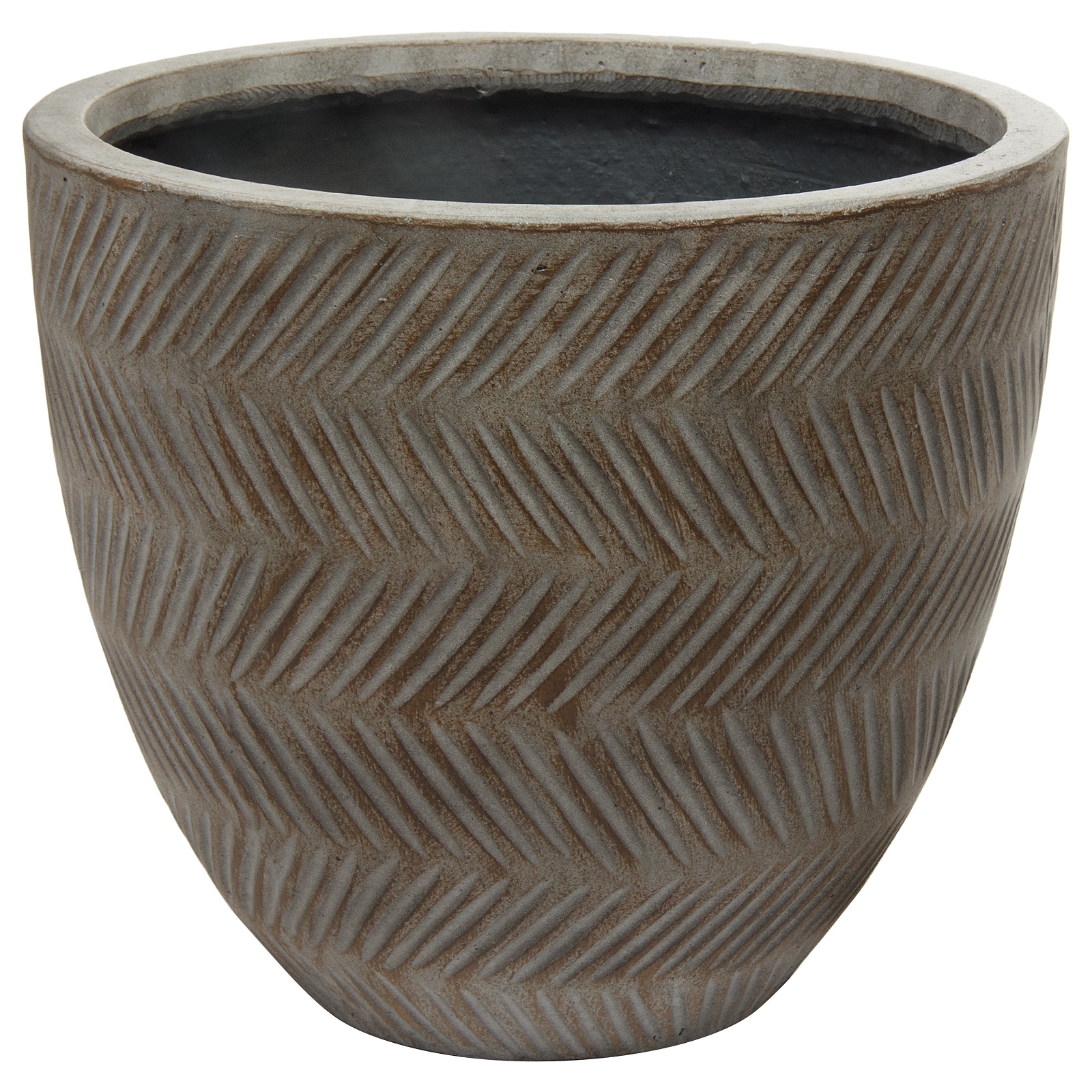 Кашпо Nobilis Marco "Fishbone Fossil-wood Round" (файкостоун), D33xH29 см Коричневый