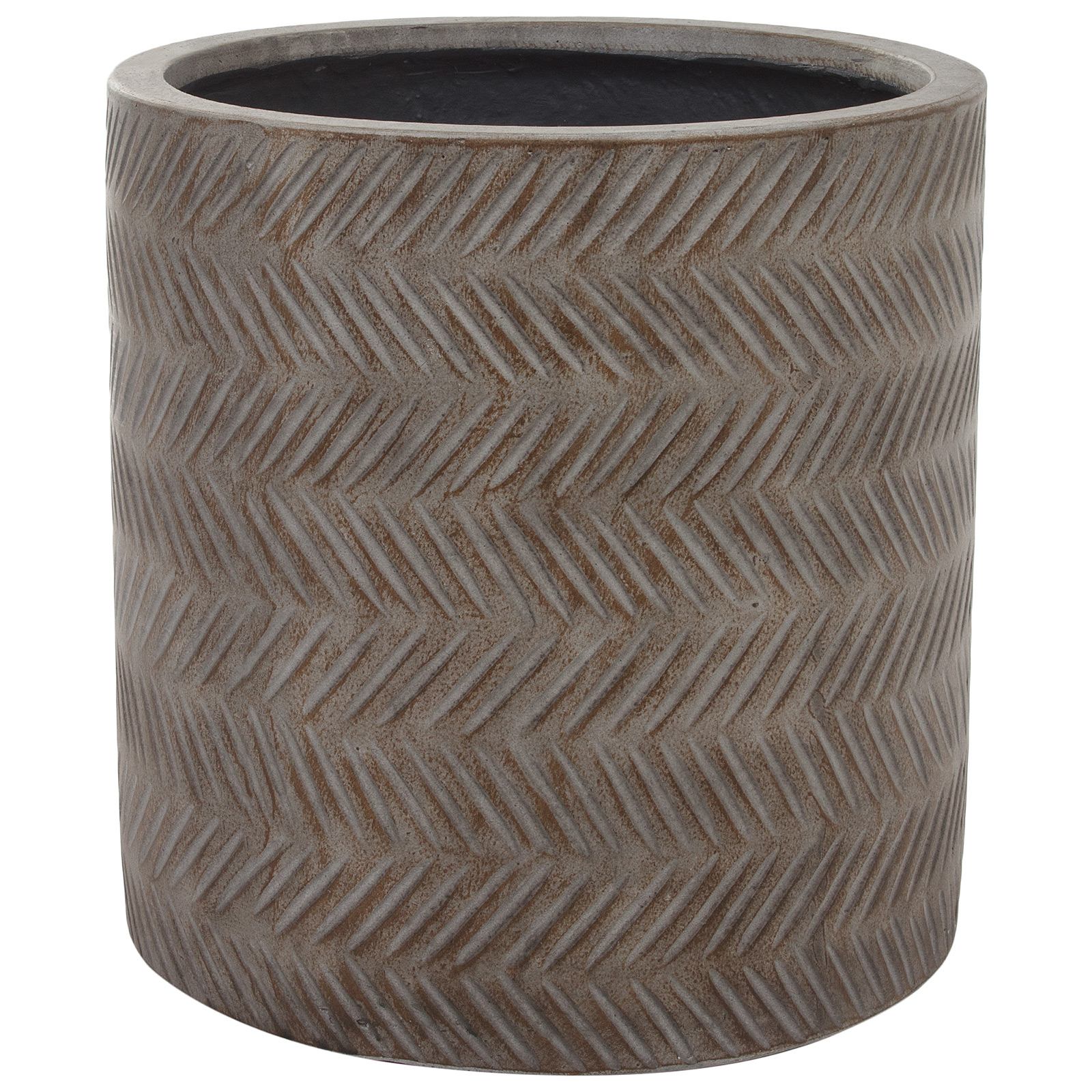 Кашпо Nobilis Marco "Fishbone Fossil-wood Cylinder" (файкостоун), D39xH39 см Коричневый