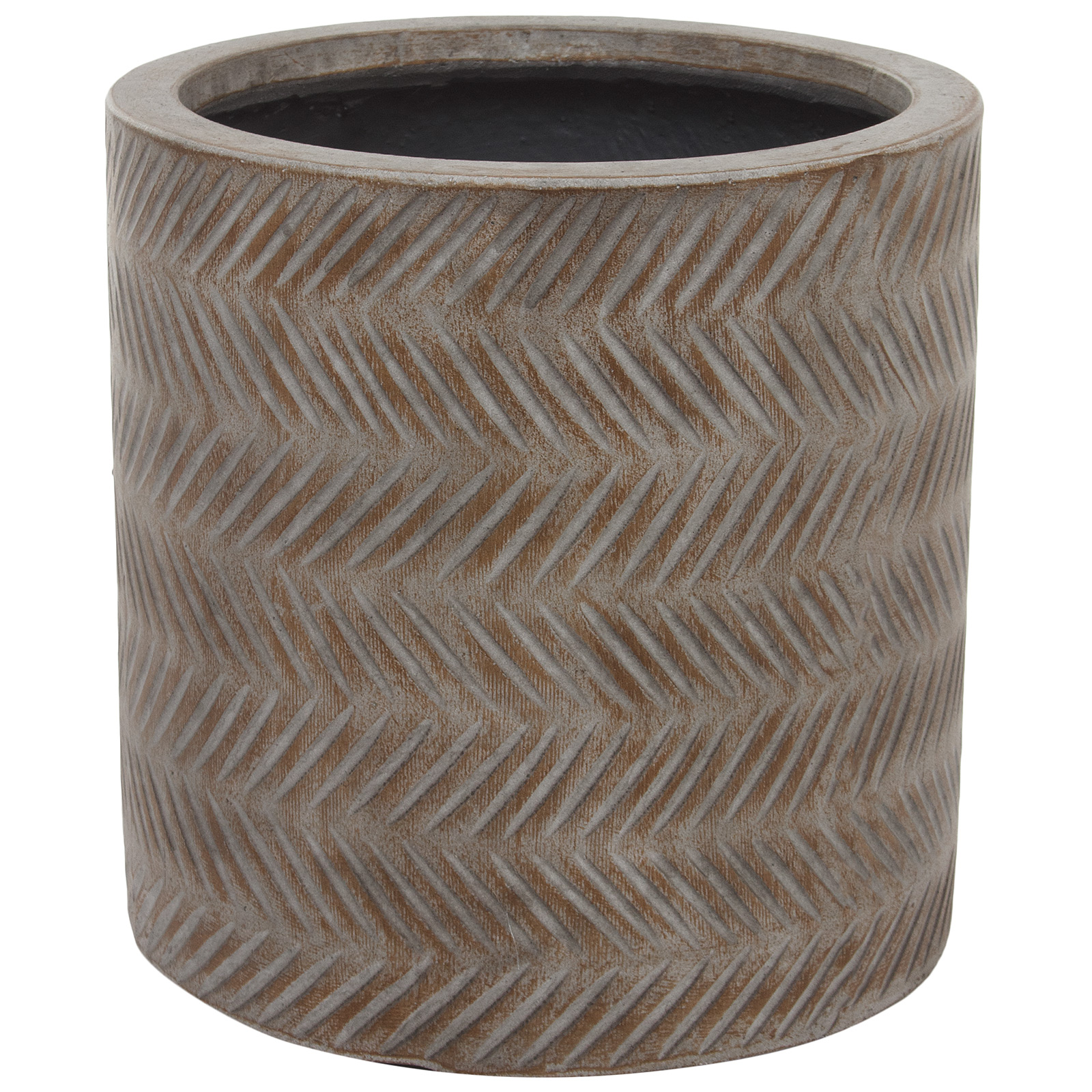 Кашпо Nobilis Marco "Fishbone Fossil-wood Cylinder" (файкостоун), D30xH30 см Коричневый