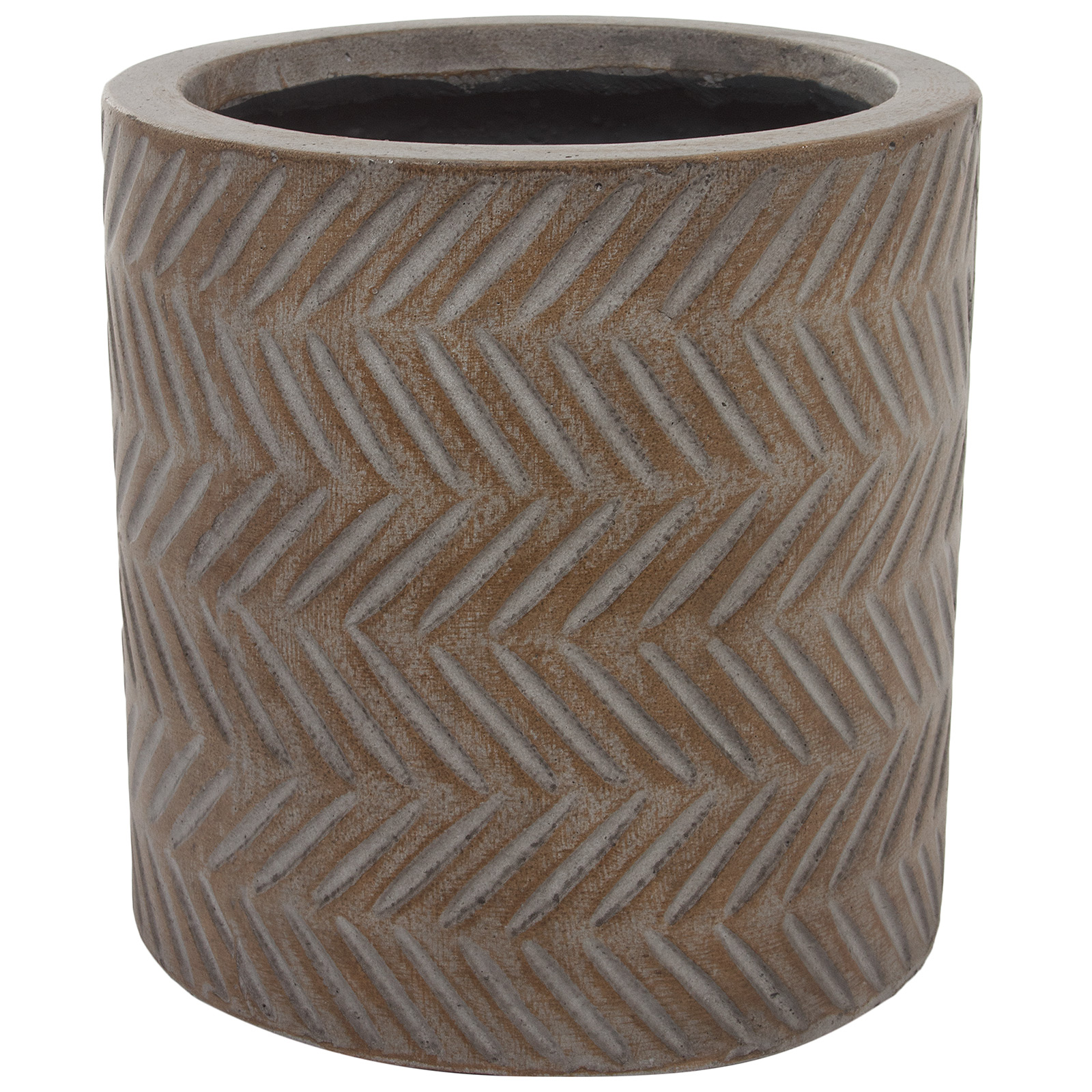 Кашпо Nobilis Marco "Fishbone Fossil-wood Cylinder" (файкостоун), D22xH22 см Коричневый