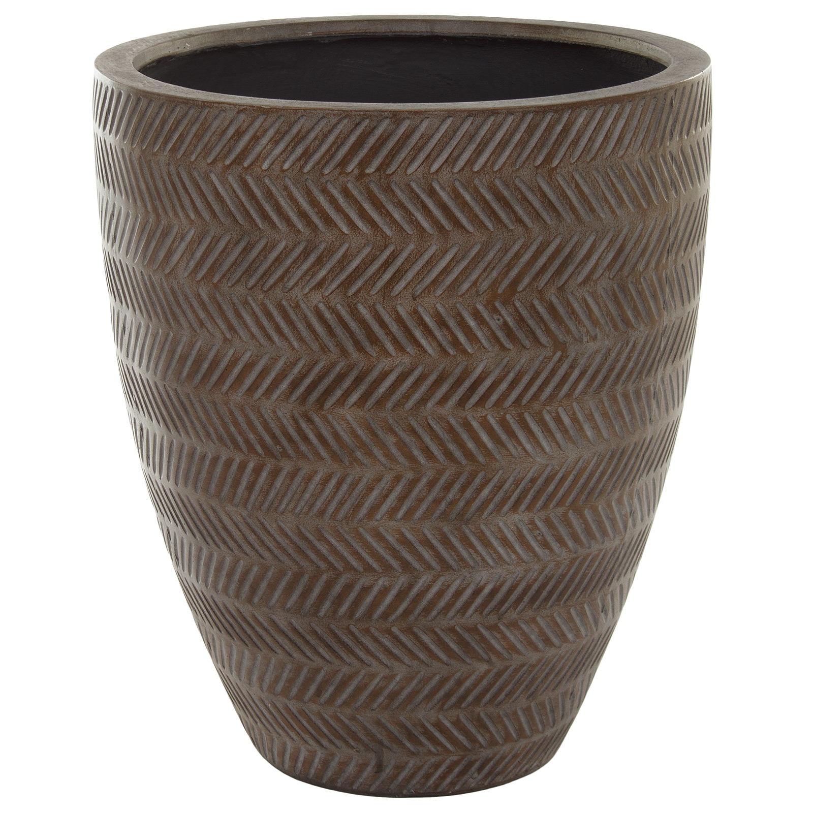 Кашпо Nobilis Marco "Fishbone Fossil-wood Round" (файкостоун), D56xH66 см Коричневый