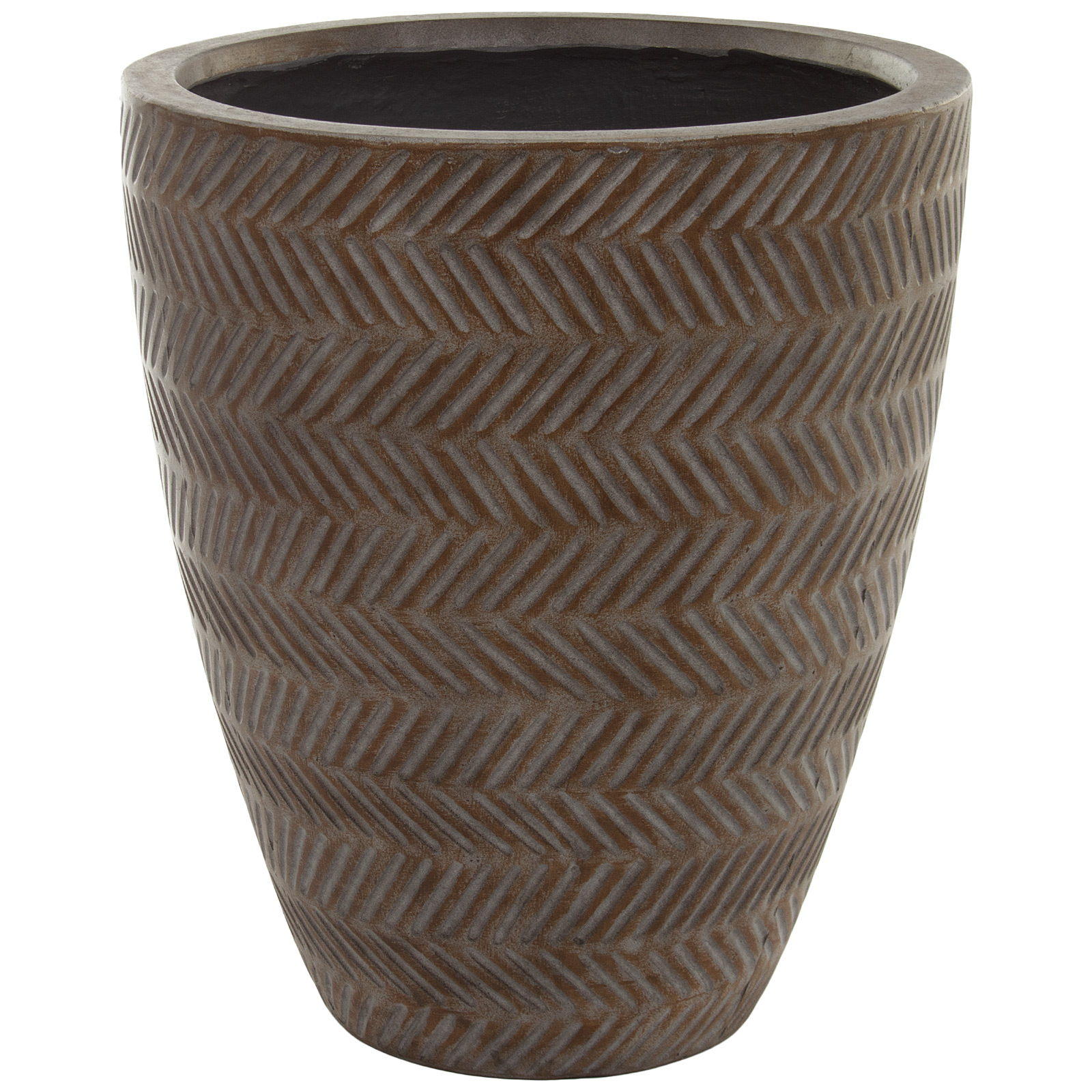 Кашпо Nobilis Marco "Fishbone Fossil-wood Round" (файкостоун), D46,5xH55 см Коричневый