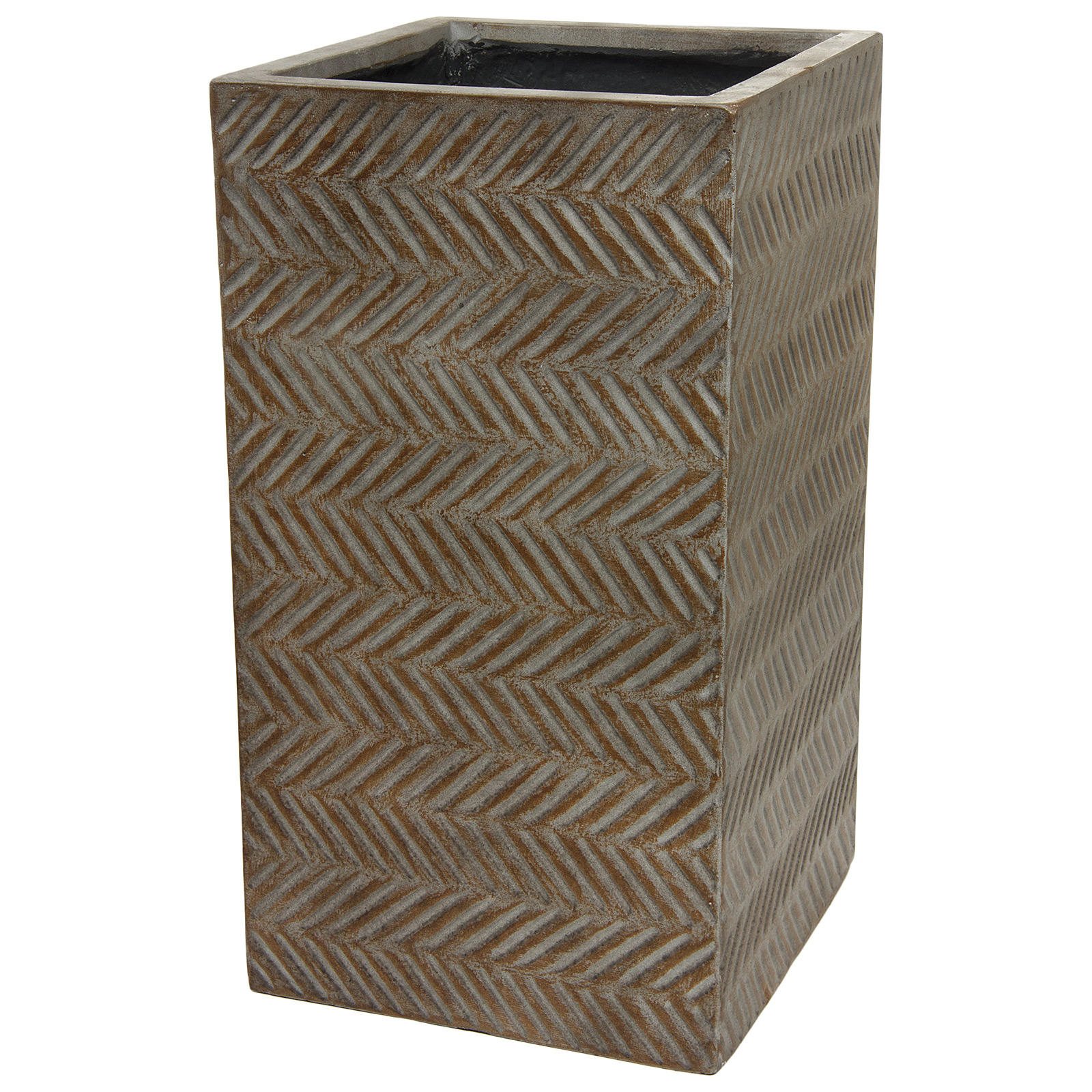 Кашпо Nobilis Marco "Fishbone fossil wood Column" (файкостоун), 33х33хH60 см Коричневый