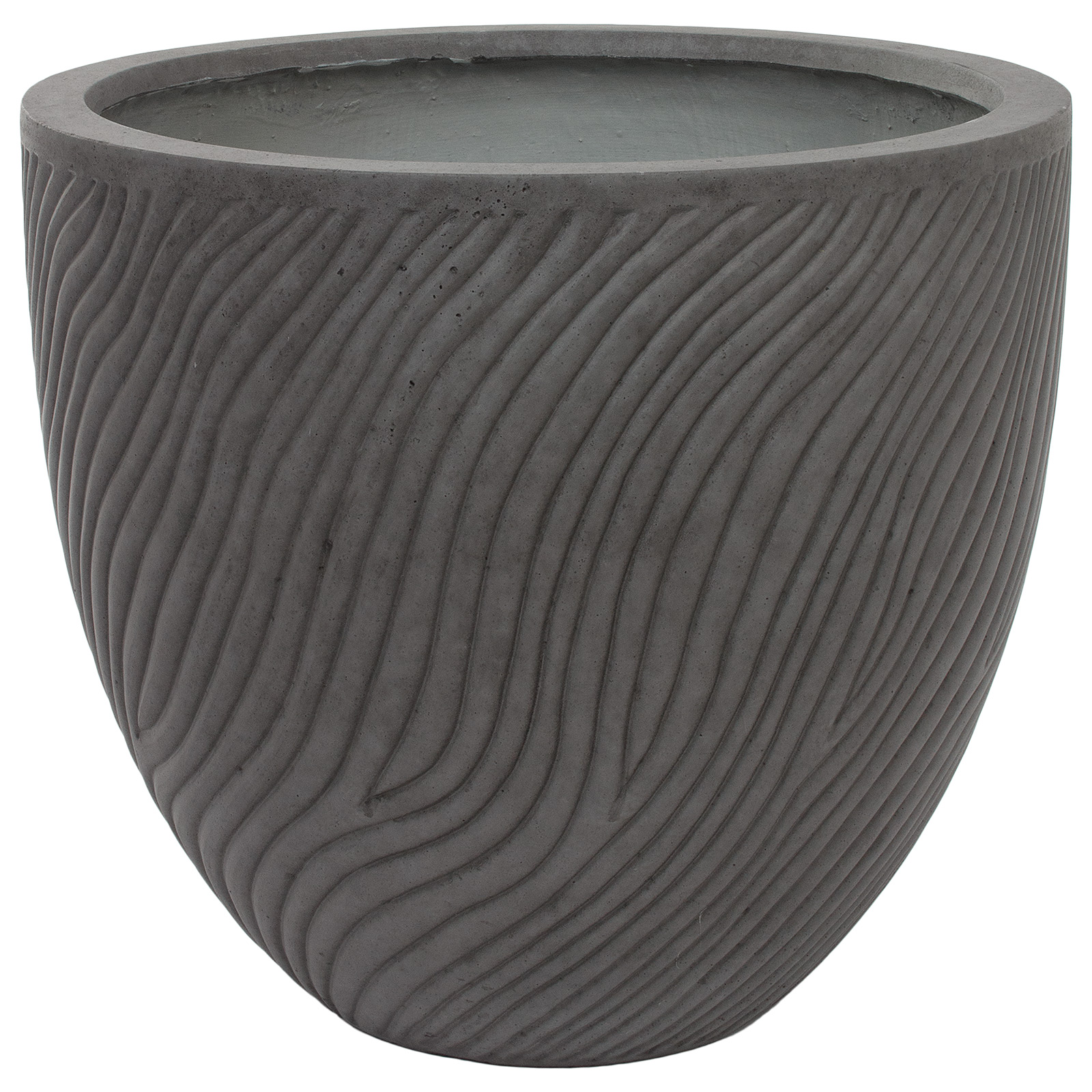 Кашпо Nobilis Marco "Sand Waves Dark grey Round" (файкостоун), D50xH44,5 см Темно-серый