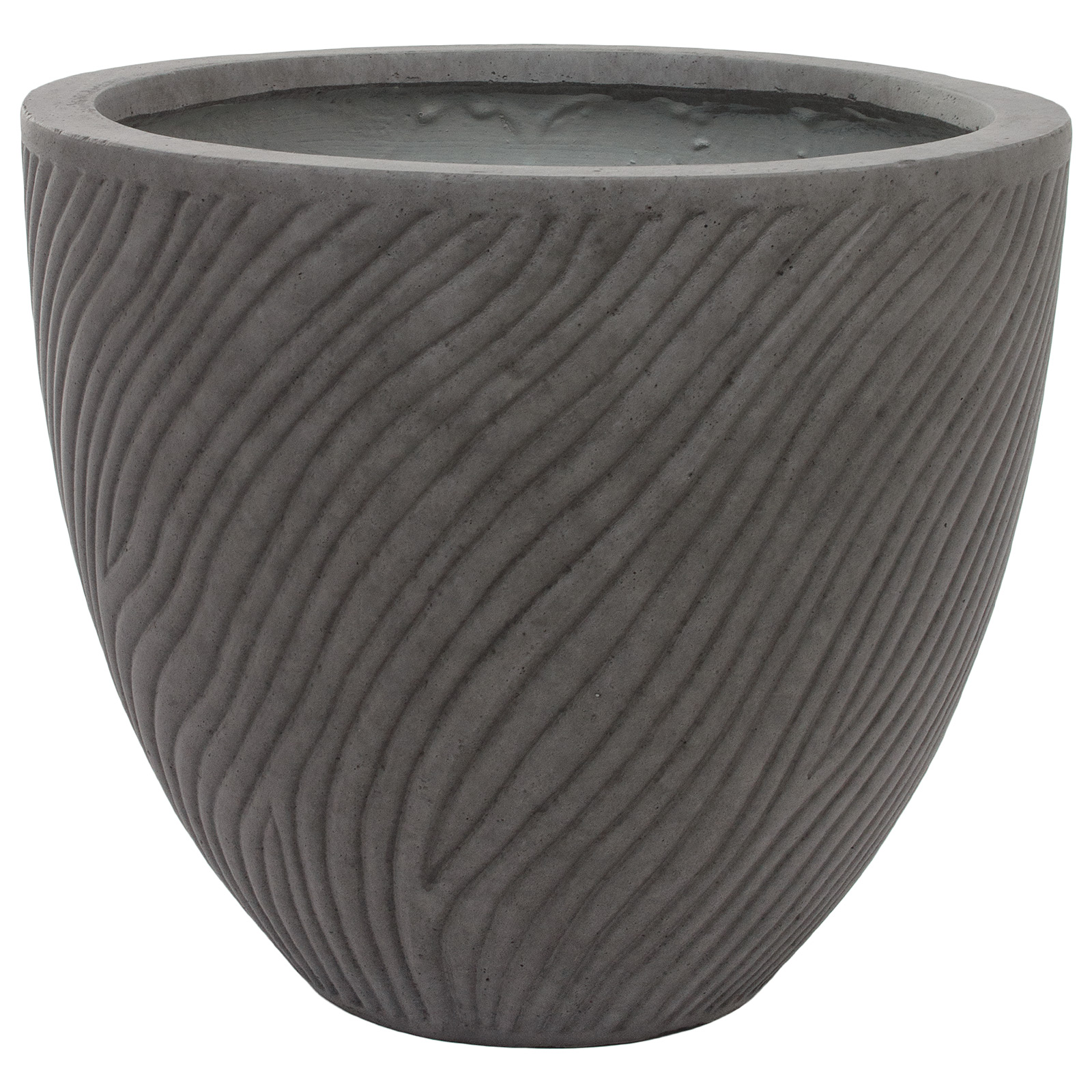 Кашпо Nobilis Marco "Sand Waves Dark grey Round" (файкостоун), D42xH36 см Темно-серый