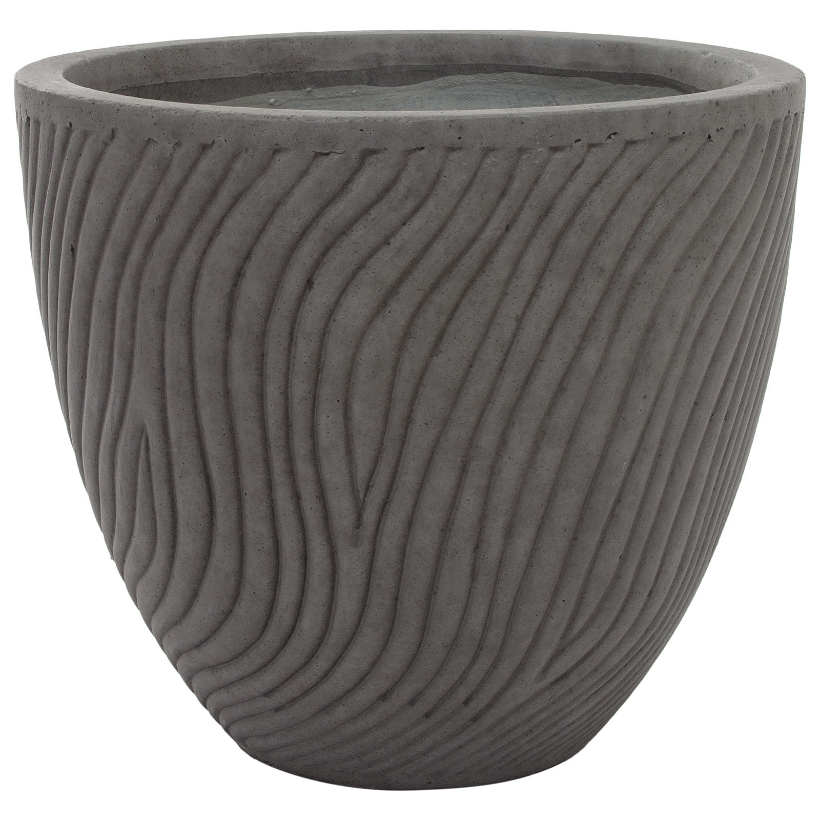 Кашпо Nobilis Marco "Sand Waves Dark grey Round" (файкостоун), D33xH29 см Темно-серый