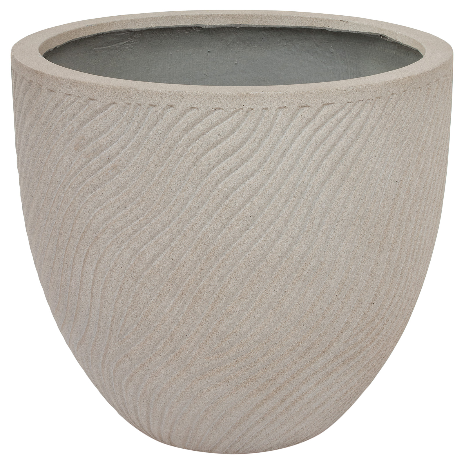 Кашпо Nobilis Marco "Sand Waves sandy beige Round" (файкостоун), D50xH44,5 см Светло-серый