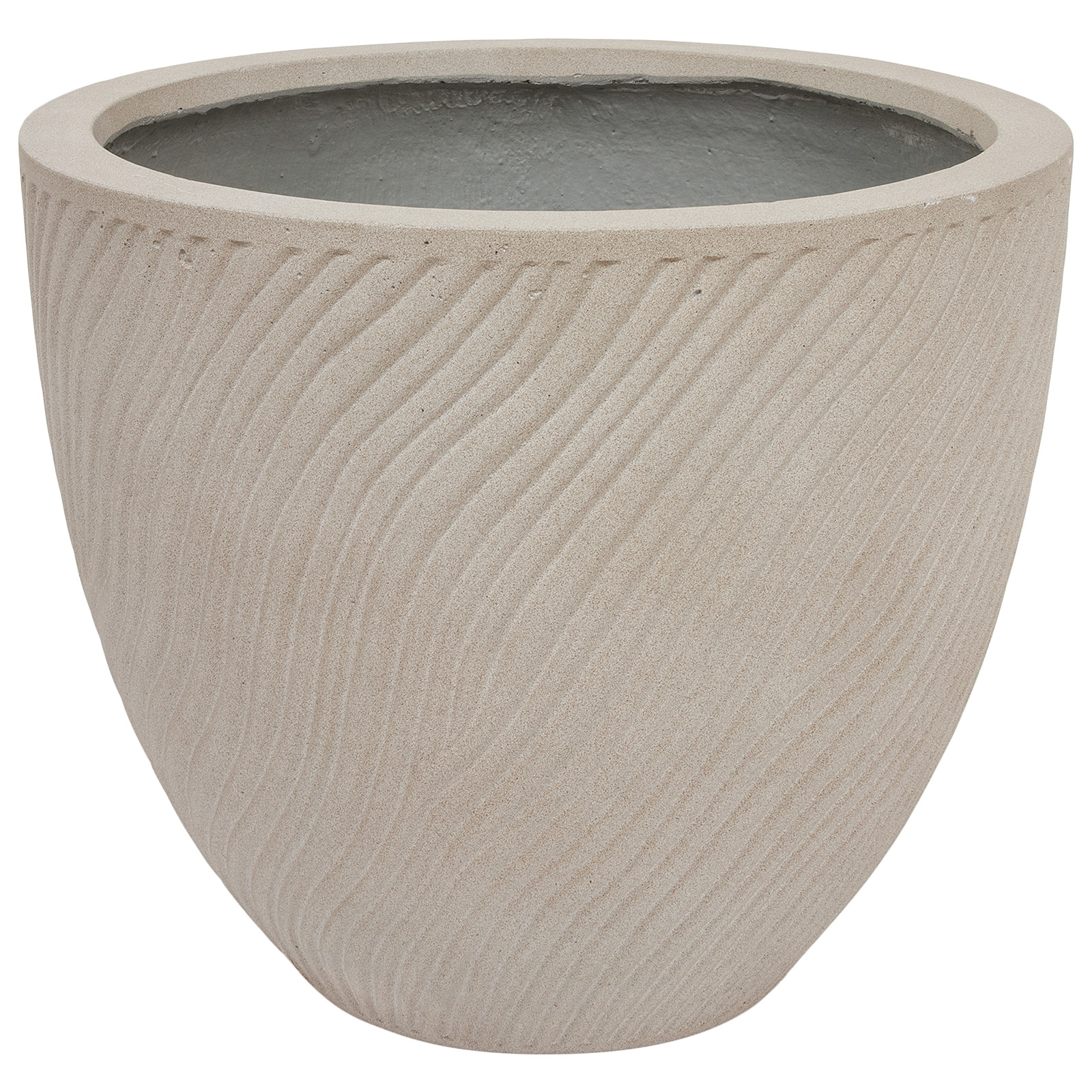 Кашпо Nobilis Marco "Sand Waves sandy beige Round" (файкостоун), D42xH36 см Светло-серый