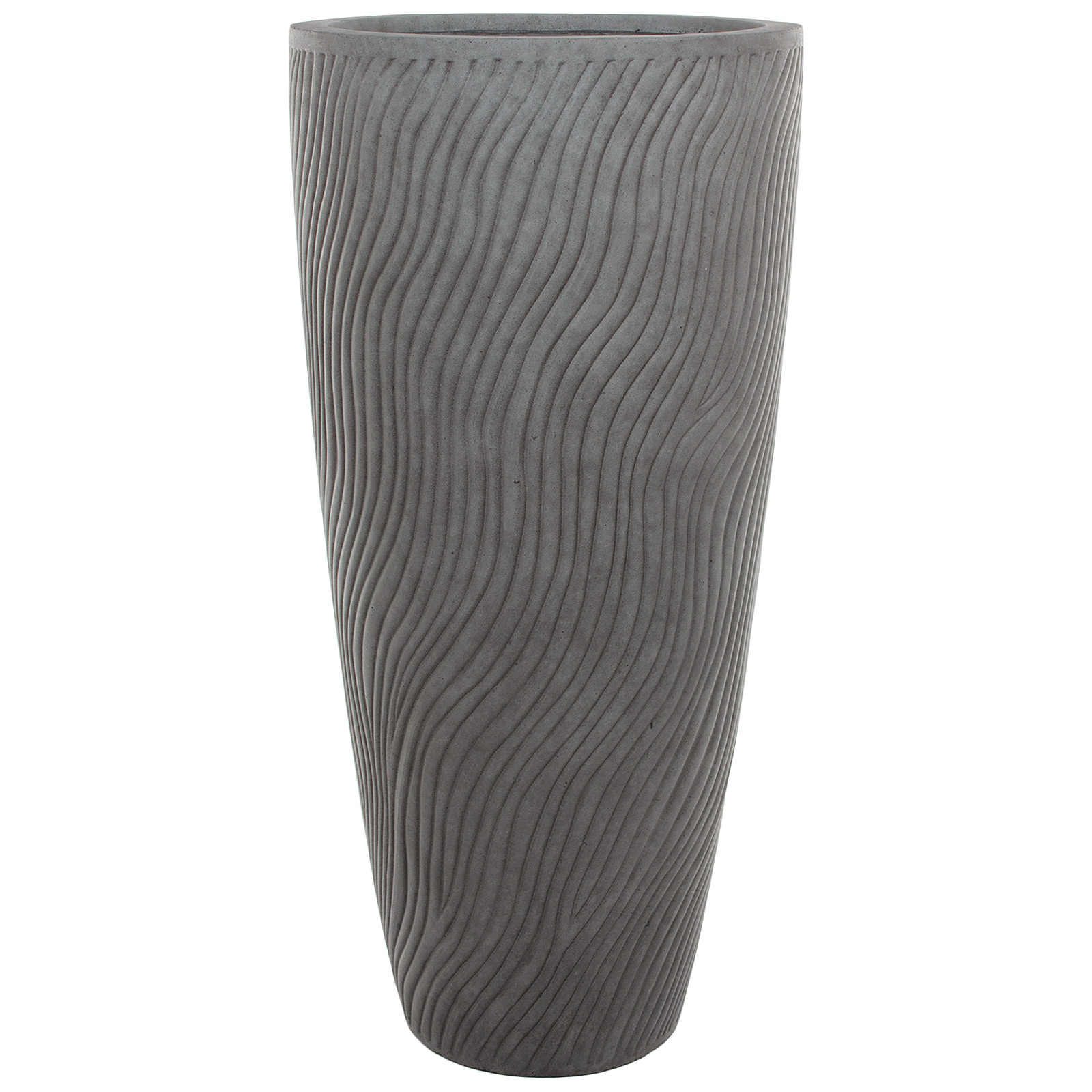 Кашпо Nobilis Marco "Sand Waves dark grey Vase" (файкостоун), D47хH99,5 см Темно-серый