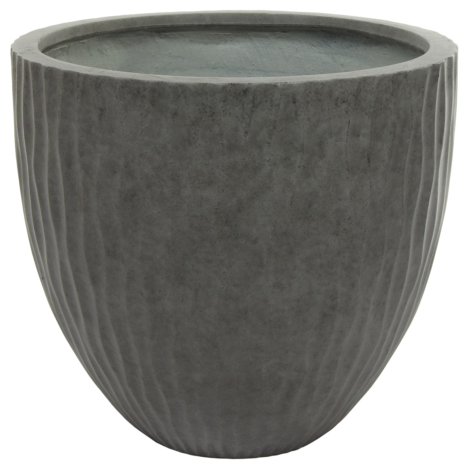 Кашпо Nobilis Marco "Waves Dark grey Round" (файкостоун), D50xH44,5 см Темно-серый