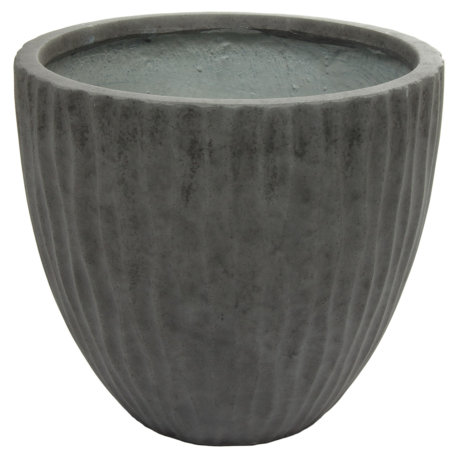 Кашпо Nobilis Marco "Waves Dark grey Round" (файкостоун), D33xH29 см Темно-серый