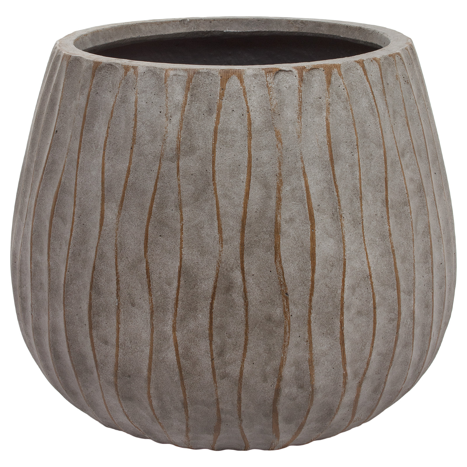 Кашпо Nobilis Marco "Waves fossil wood Jaze" (файкостоун), D32хH27,5 см Коричневый