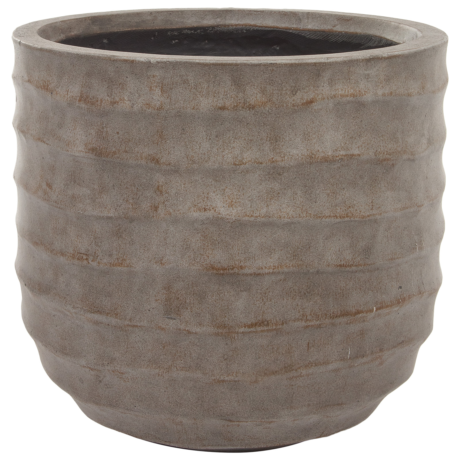 Кашпо Nobilis Marco "Horizontal waves fossil wood Jar" (файкостоун), D33хH31 см Коричневый