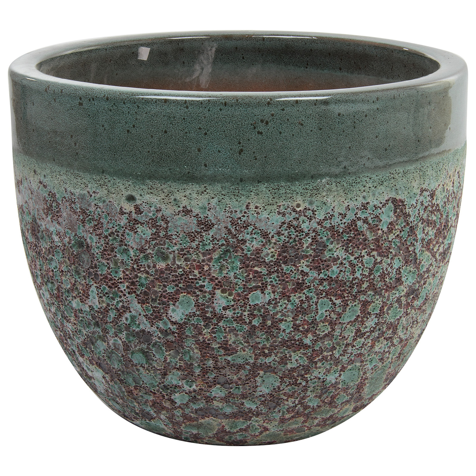 Кашпо Nobilis Marco "Green Lava Round" (керамика), D46хH37 см Зеленый