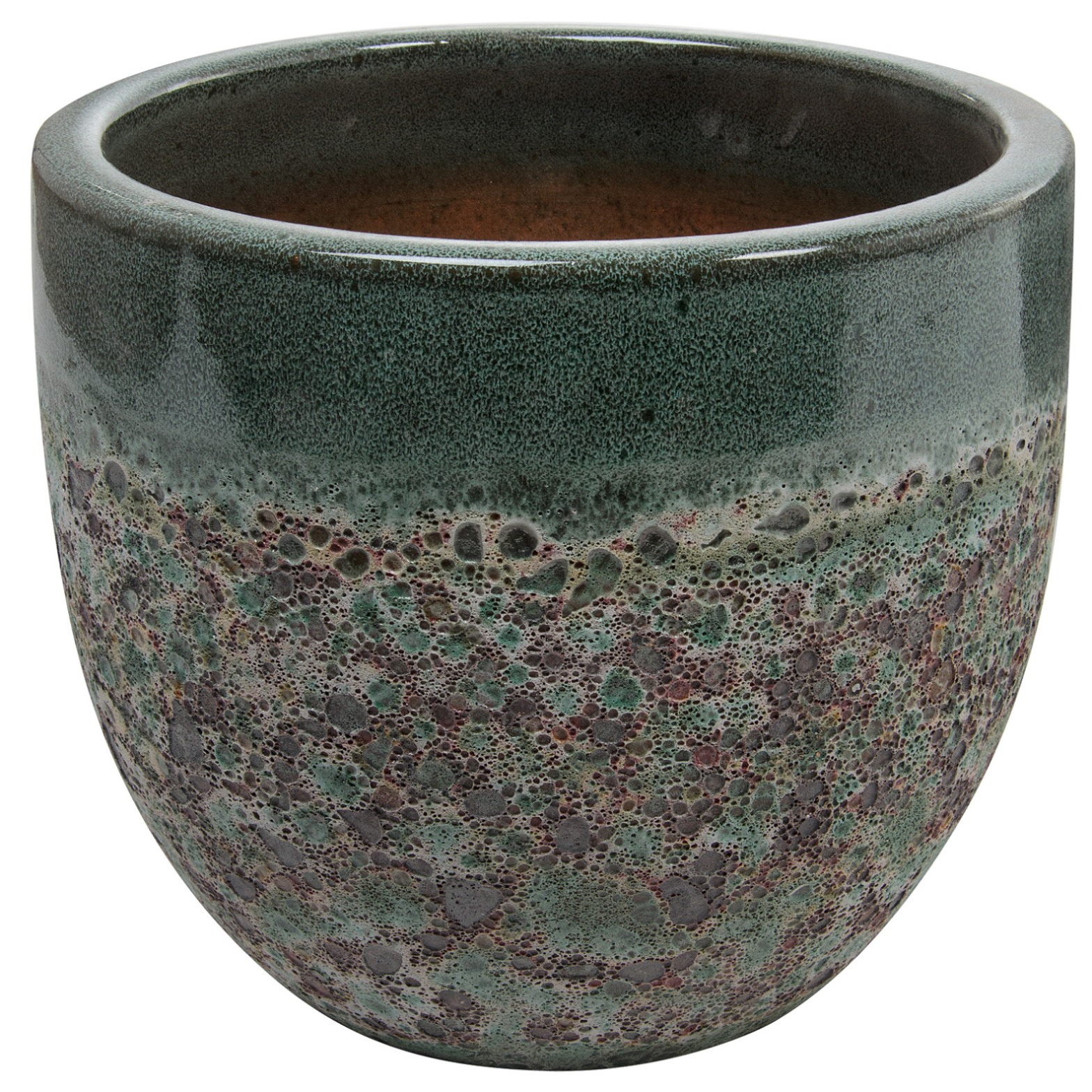 Кашпо Nobilis Marco "Green Lava Round" (керамика), D35хH31,5 см Зеленый