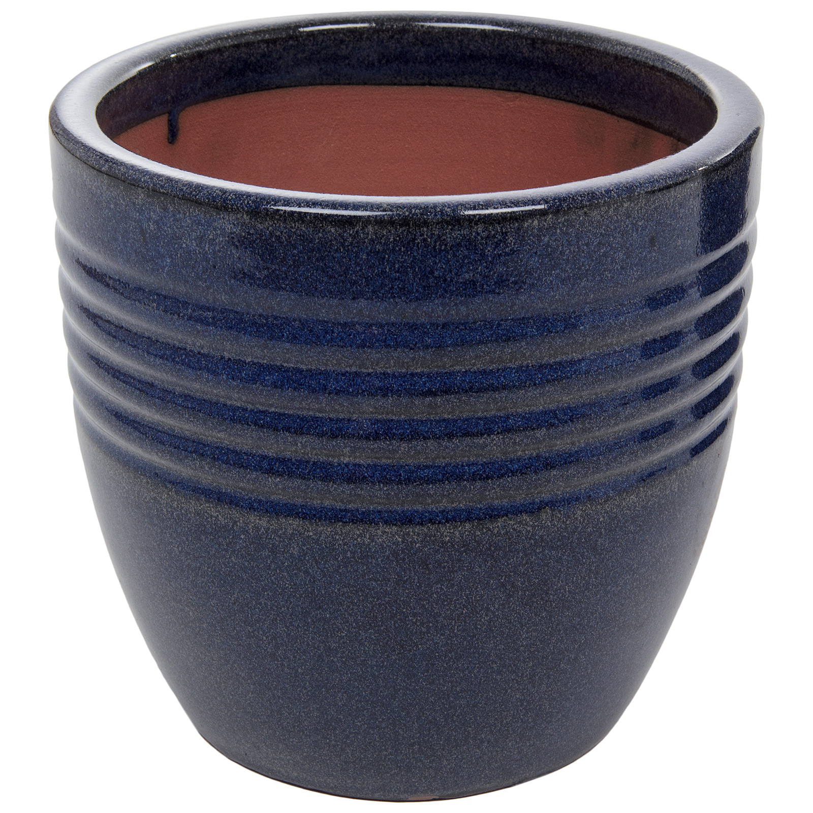Кашпо Nobilis Marco "Dark Blue Relief Round" (керамика), D21хH19 см Синий