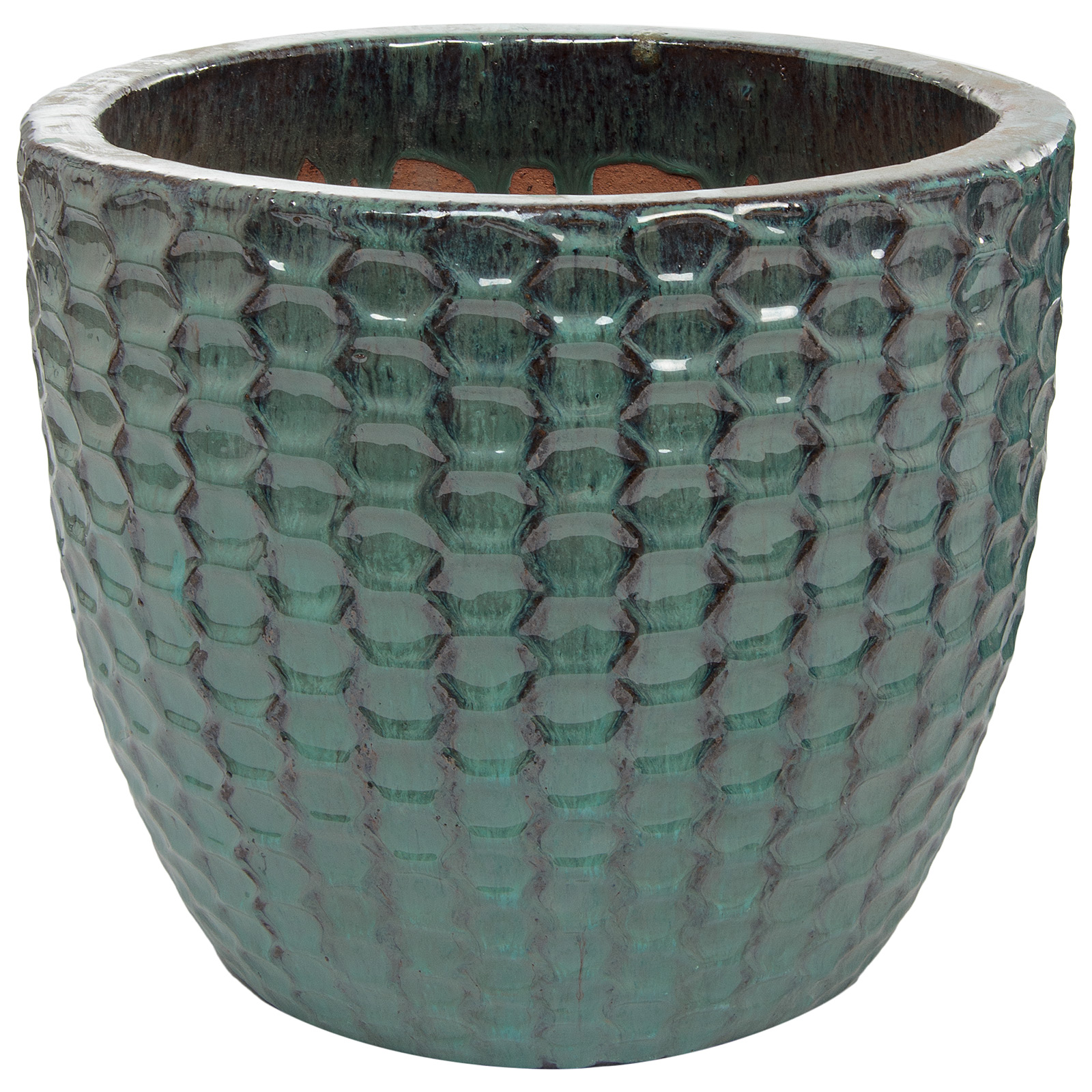 Кашпо Nobilis Marco "Ocean Blue Relief Jar" (керамика), D45хH38,5 см Зеленый