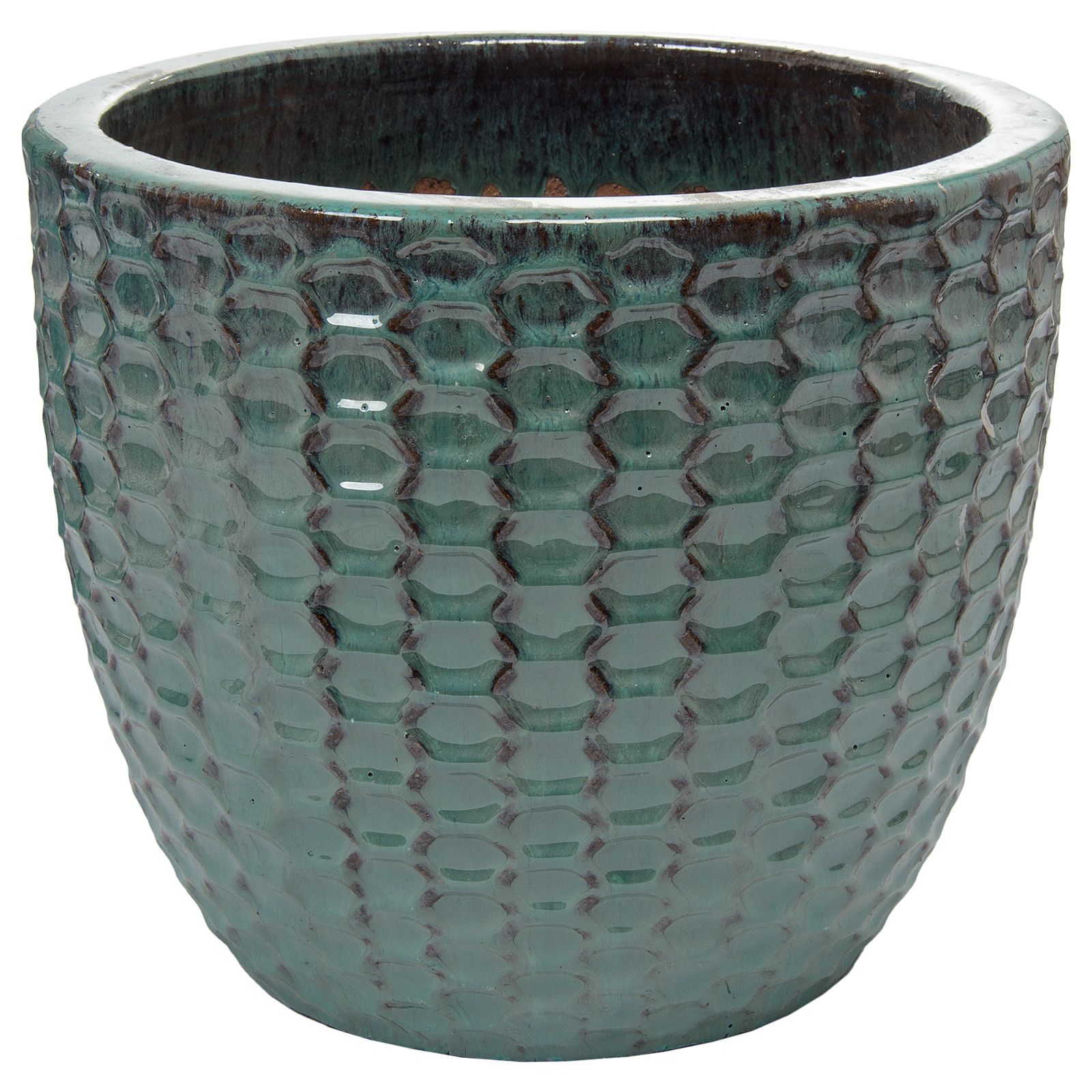 Кашпо Nobilis Marco "Ocean Blue Relief Jar" (керамика), D36хH31 см Зеленый