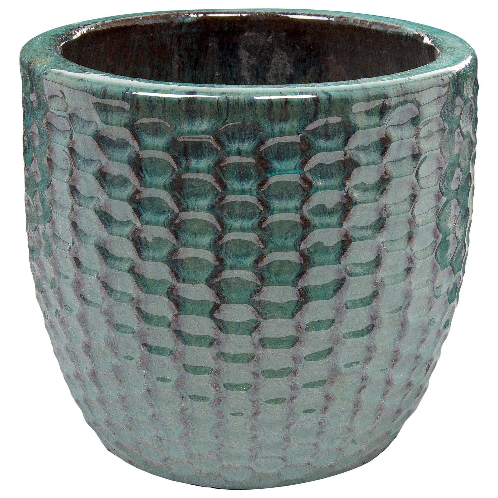 Кашпо Nobilis Marco "Ocean Blue Relief Jar" (керамика), D27хH24,5 см Зеленый