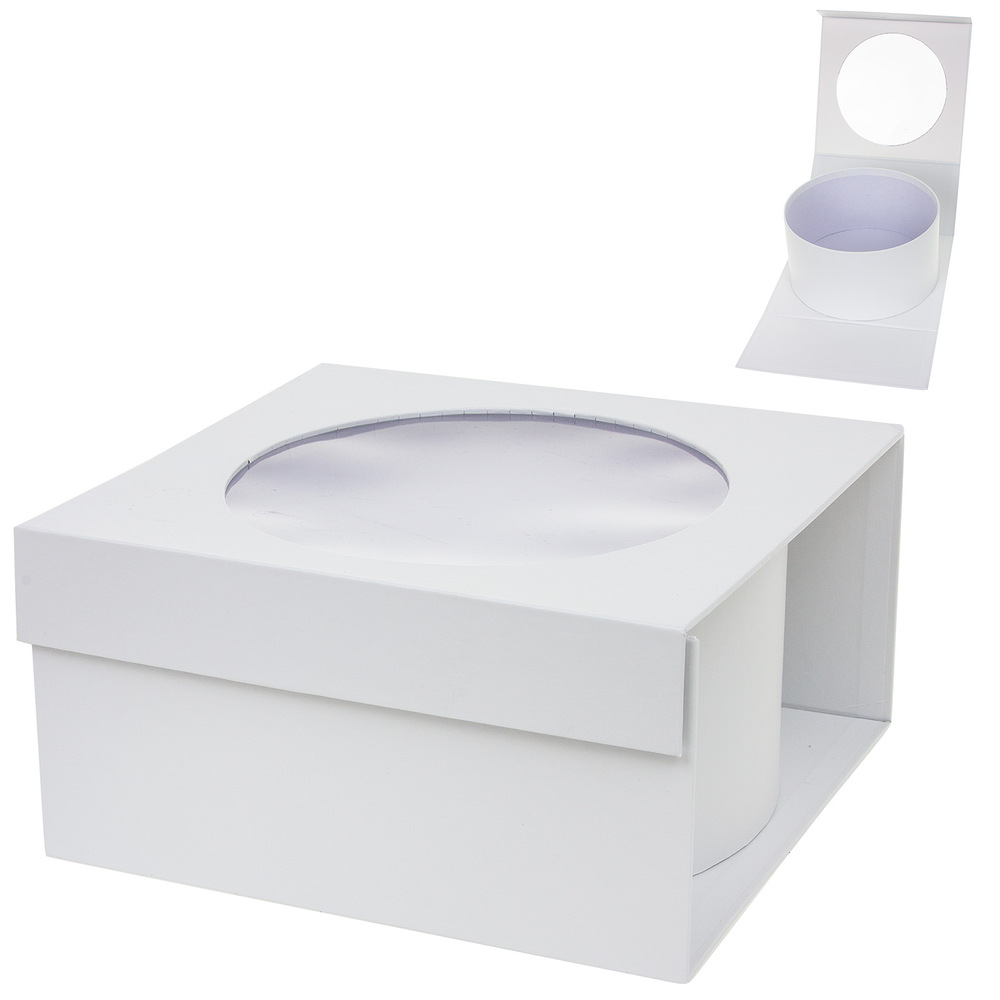 Коробка подарочная, 21,5x20xH11 см, с окном Белый