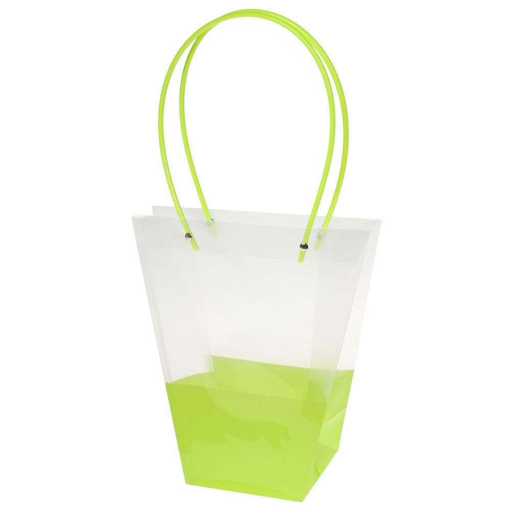 Пакет подарочный (пластик), 24x12xH26 см, набор (10 шт) Зеленый