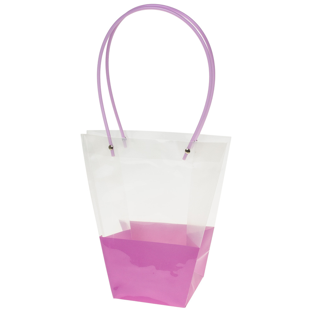 Пакет подарочный (пластик), 24x12xH26 см, набор (10 шт) Сиреневый