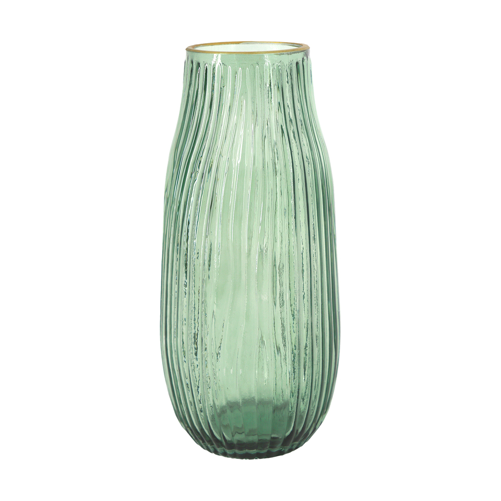 Ваза "Rain Air" (стекло), D12xH25 см Зеленый