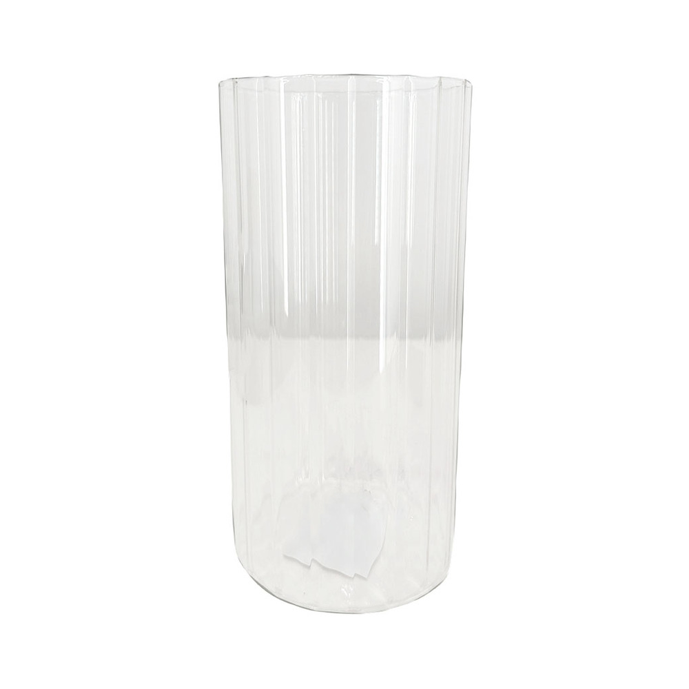 Ваза "Трубка 100 грани" (стекло), D10xH30 см Прозрачный