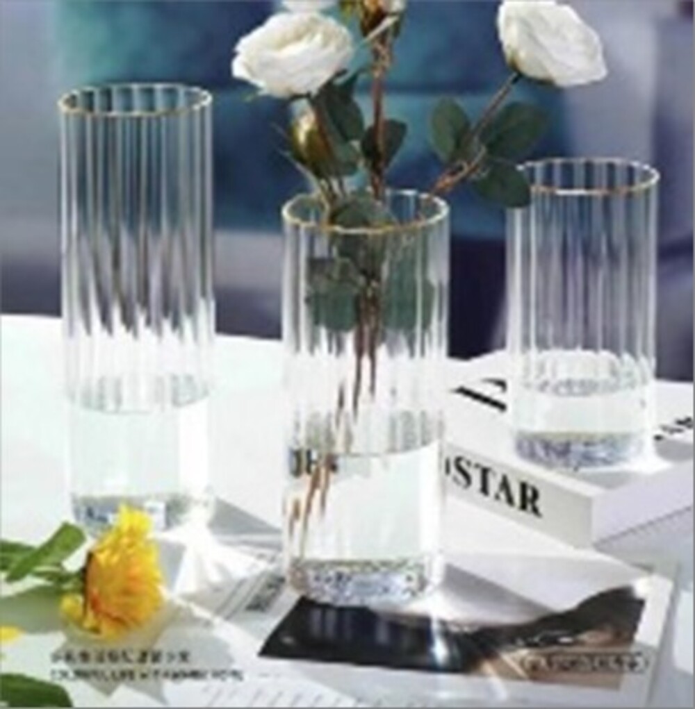 Ваза "Трубка 100 грани" (стекло), D10xH20 см, K Прозрачный