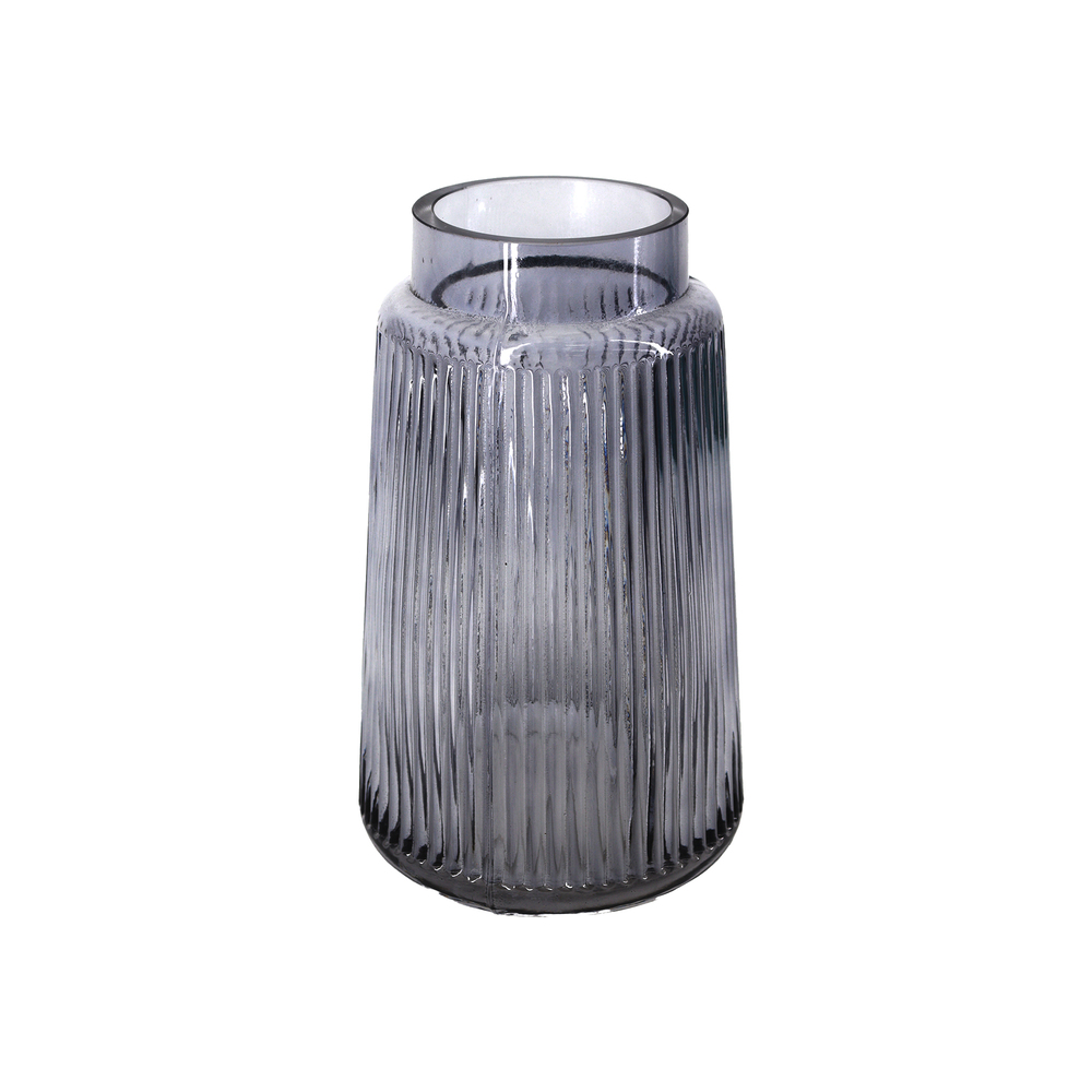 Ваза "Банка" (стекло), D12хH20 см Серый