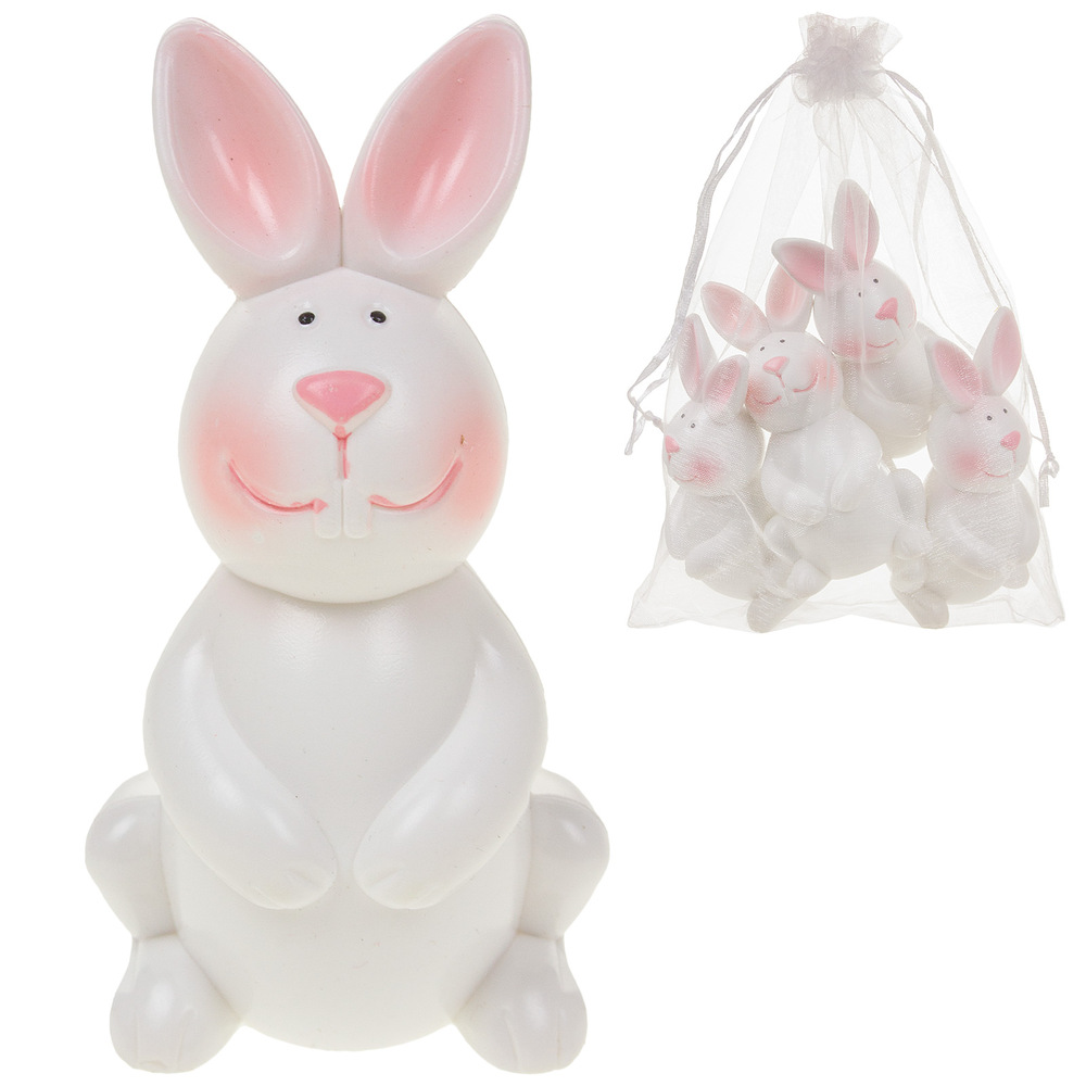 Фигурка "Кролик" (пластик), Н6 см, набор (4 шт) Белый