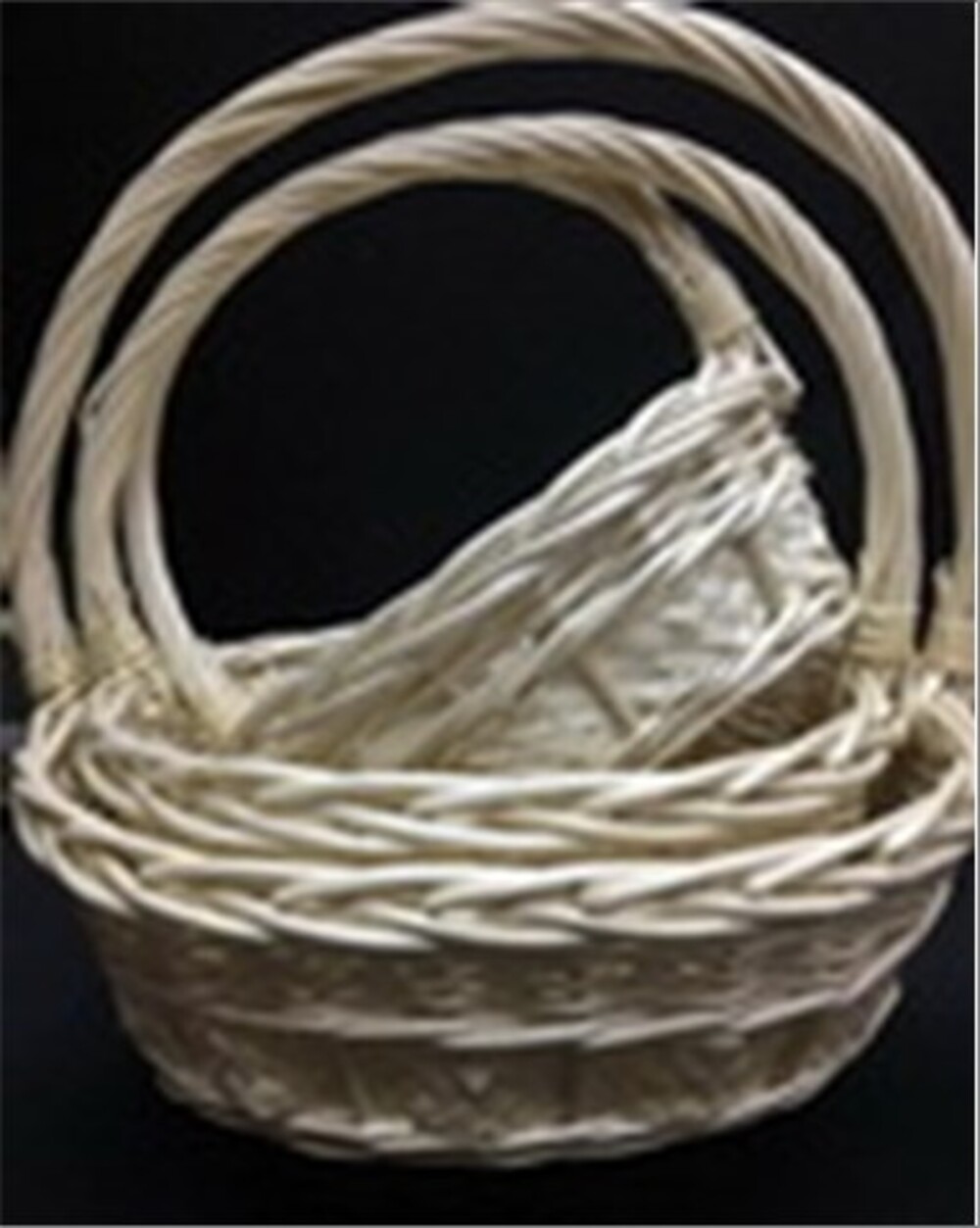 Корзина плетеная (ива), 39x32xH13/36 см, 34x26xH11/31 см, 28x20xH10/25 см, набор (3 шт) Натуральный