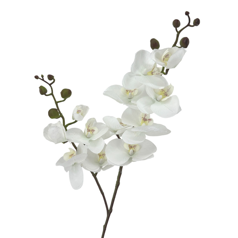 Цветок искусственный "Фаленопсис", H98 см, с силиконовым покрытием Белый