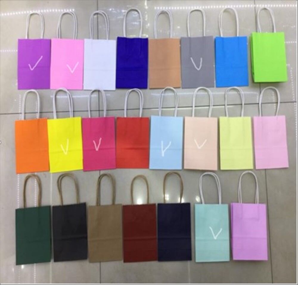 Пакет подарочный "Plain" (бумага), 22x11xH27 см, набор (12 шт) В ассортименте