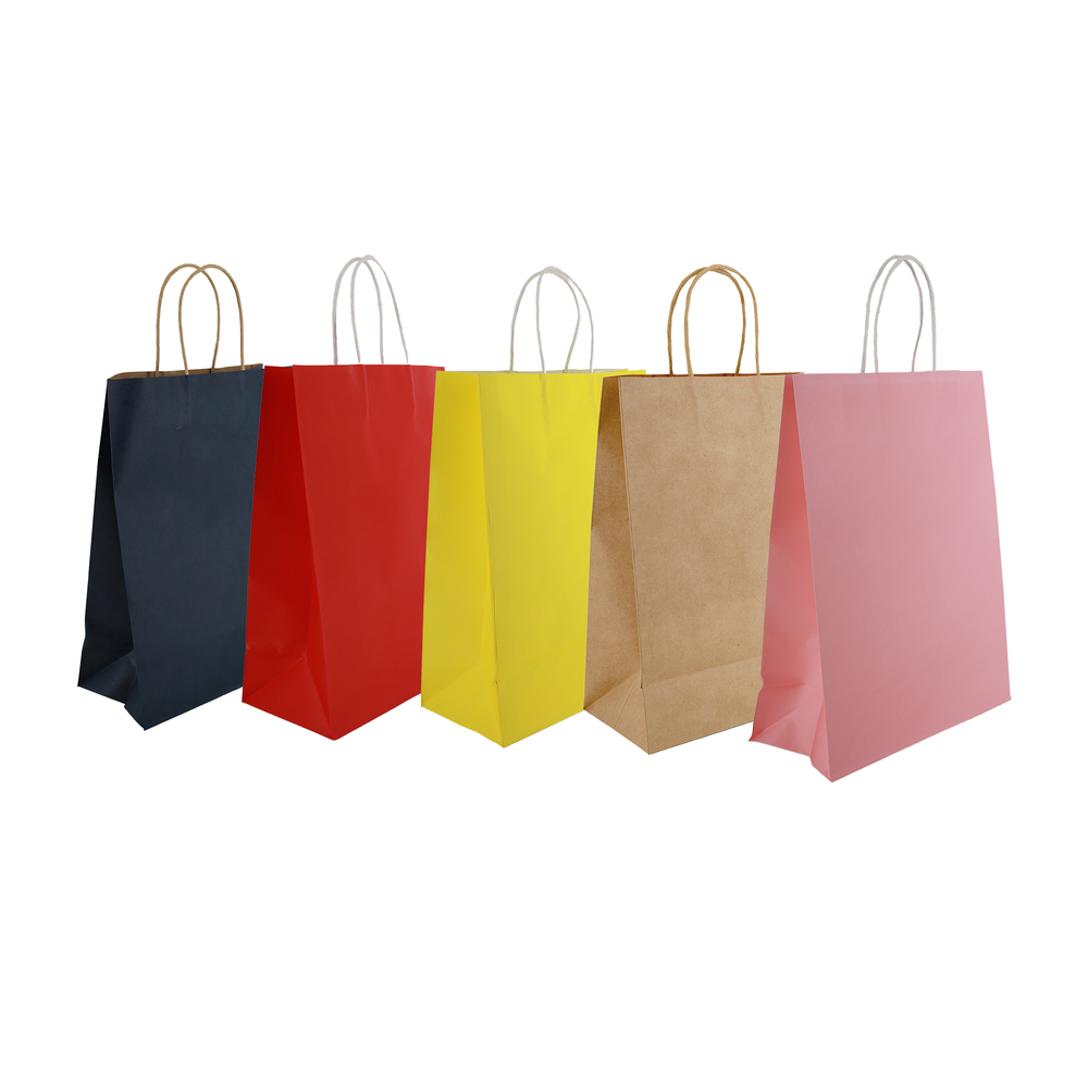 Пакет подарочный "Plain" (бумага), 26x12xH32 см, набор (12 шт) В ассортименте