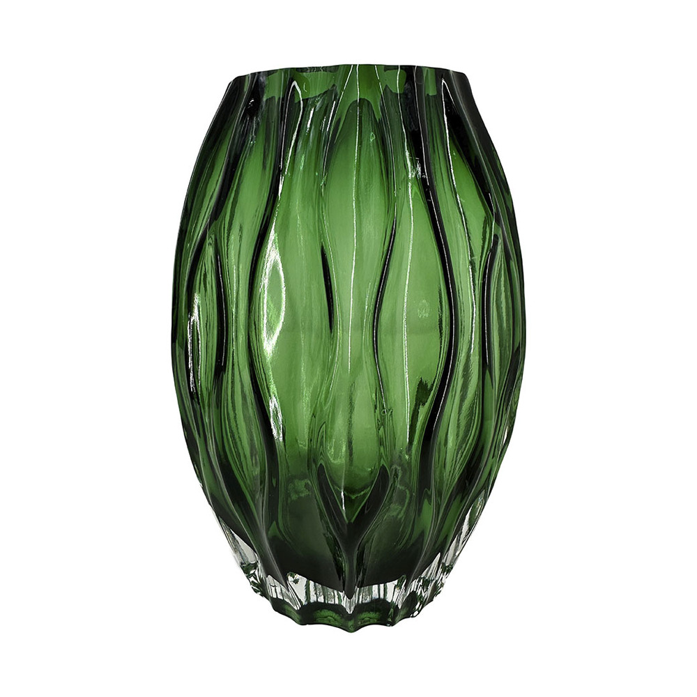 Ваза "Graceful Edge" (стекло), D14xH20 см Зеленый